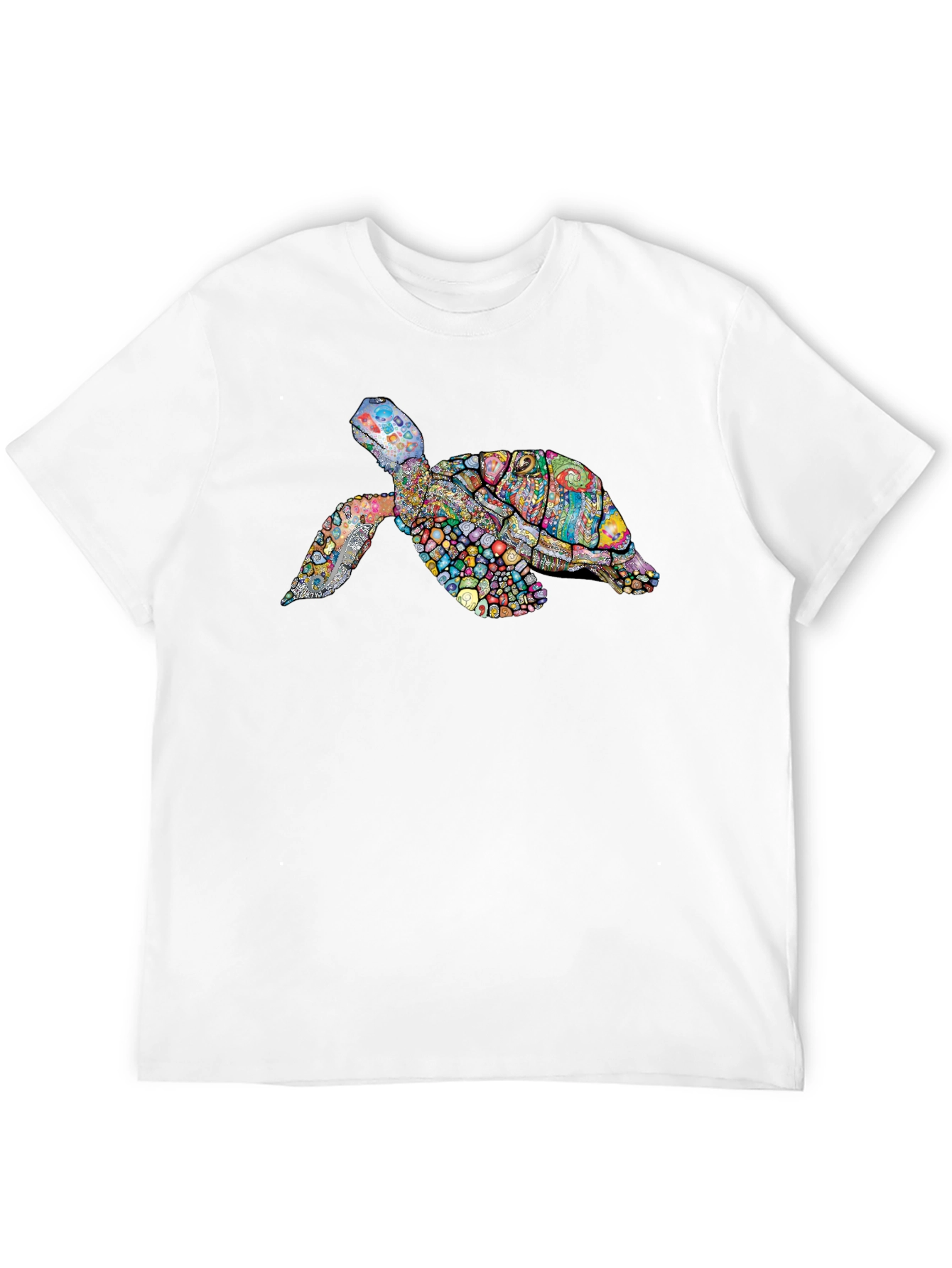 Turtle Graphic Print Mens Tee - Black