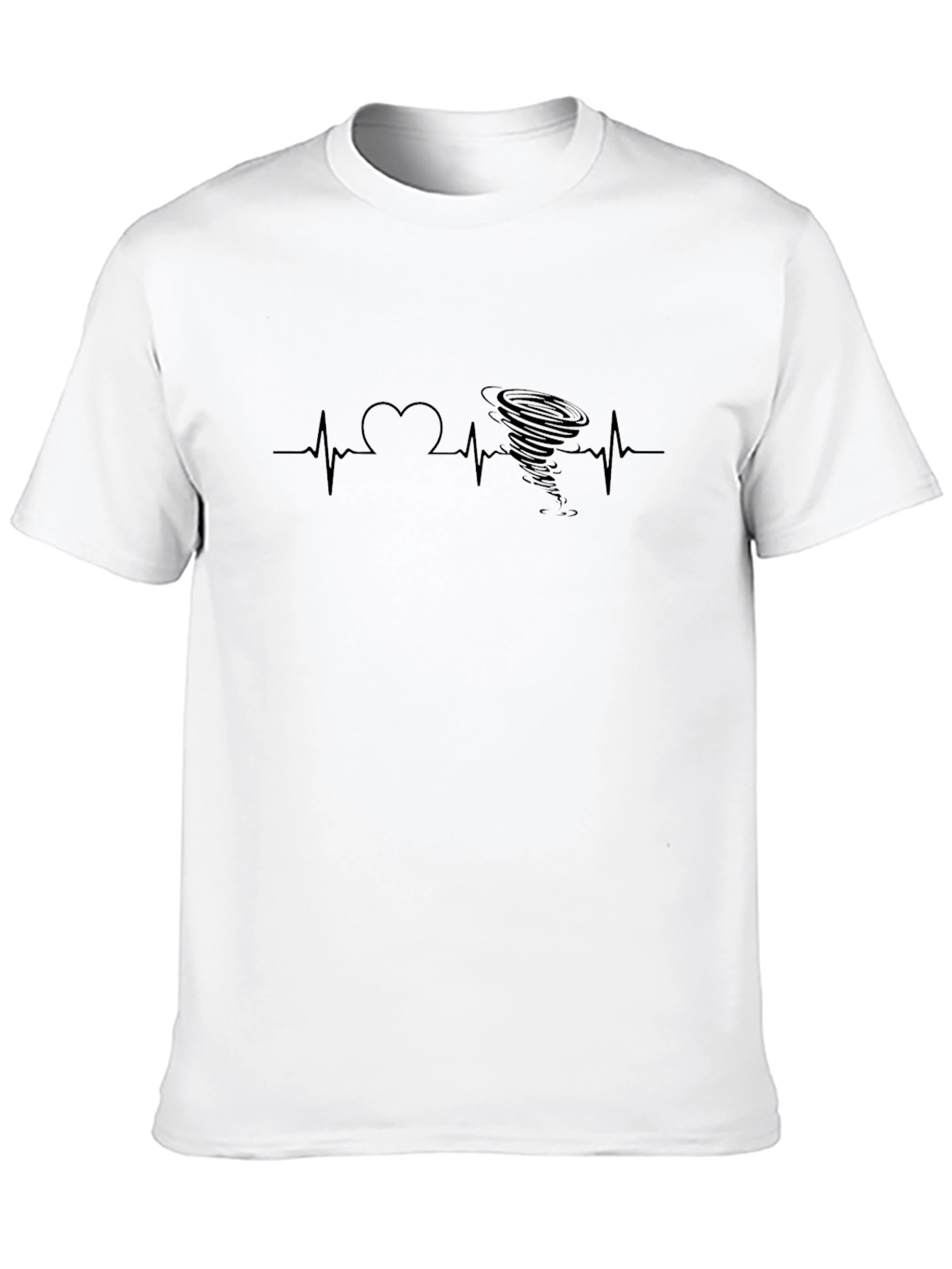 Tornado Heartbeat Graphic Tee - Black Cotton T-Shirt