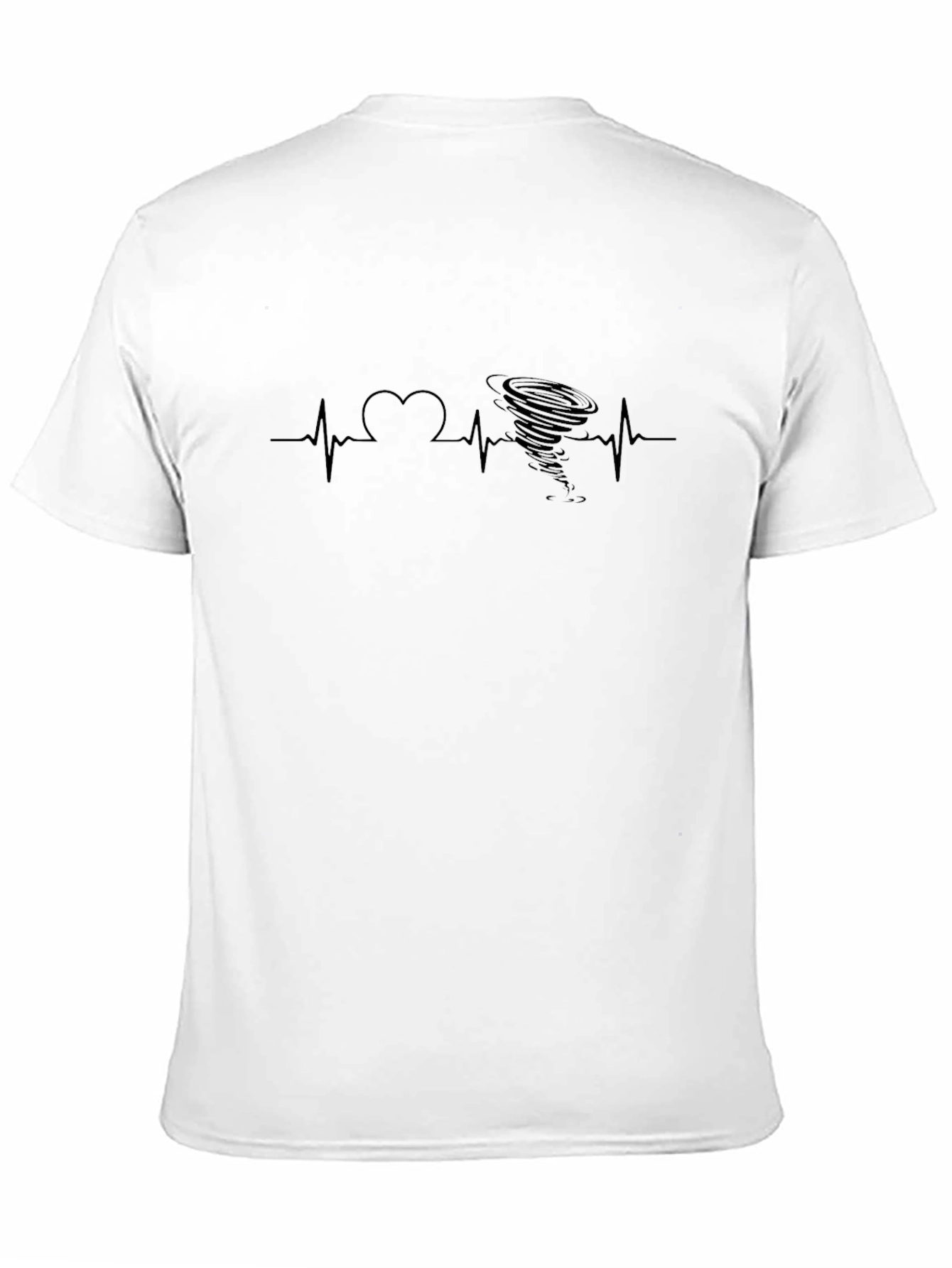 Tornado Heartbeat Graphic Tee - Black Cotton T-Shirt