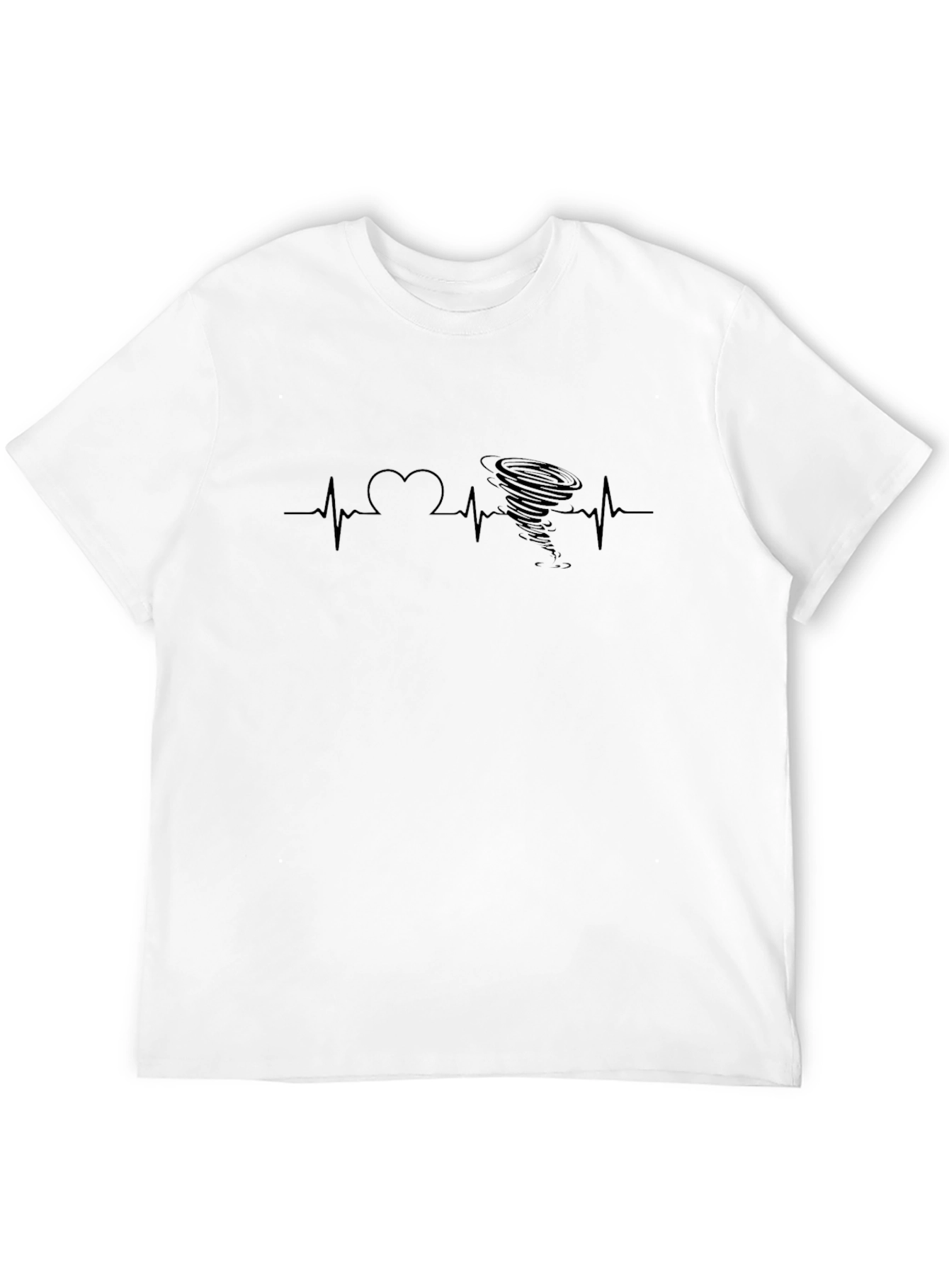 Tornado Heartbeat Graphic Tee - Black Cotton T-Shirt