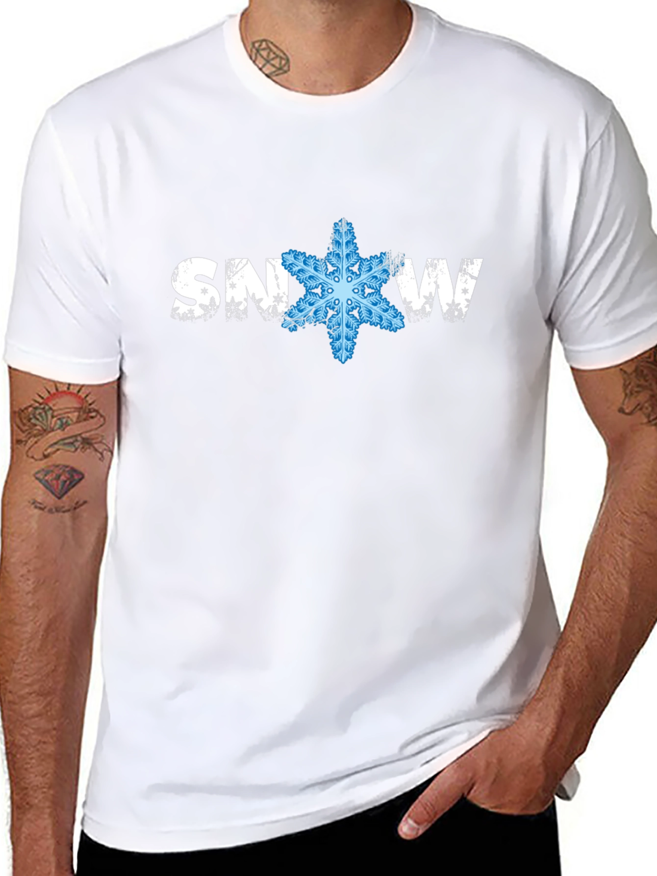 Snowflake Graphic Black T-Shirt Winter Holiday Tee