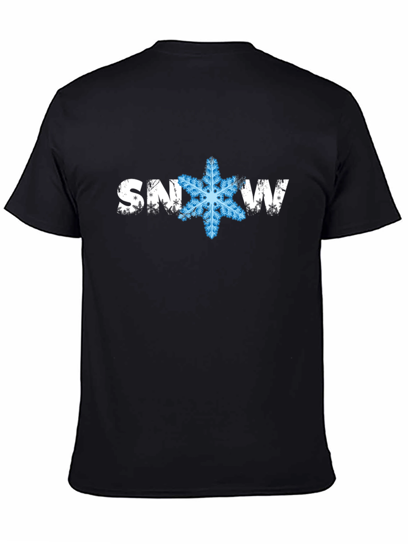 Snowflake Graphic Black T-Shirt Winter Holiday Tee