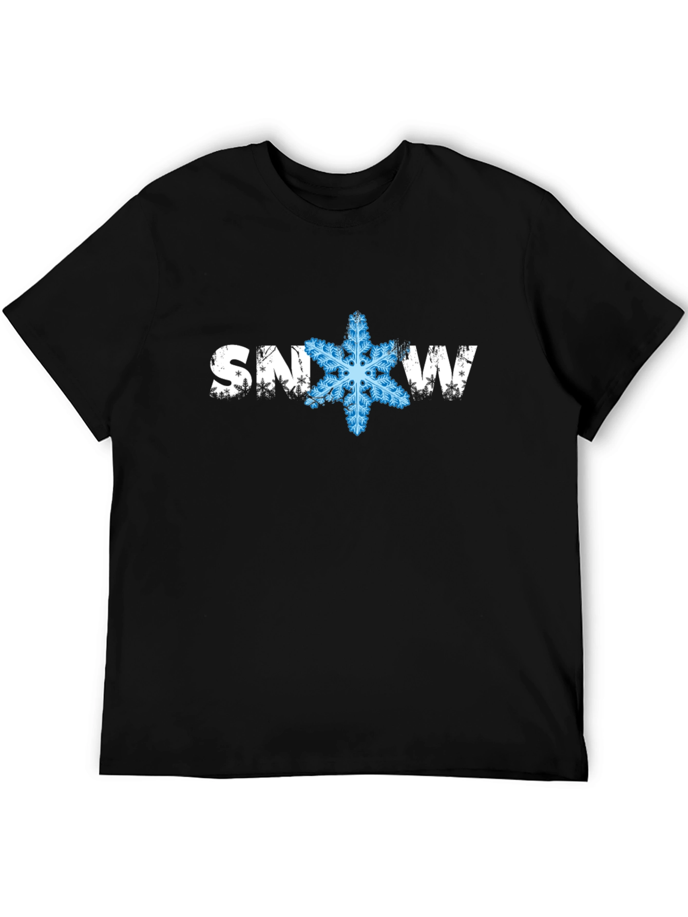 Snowflake Graphic Black T-Shirt Winter Holiday Tee