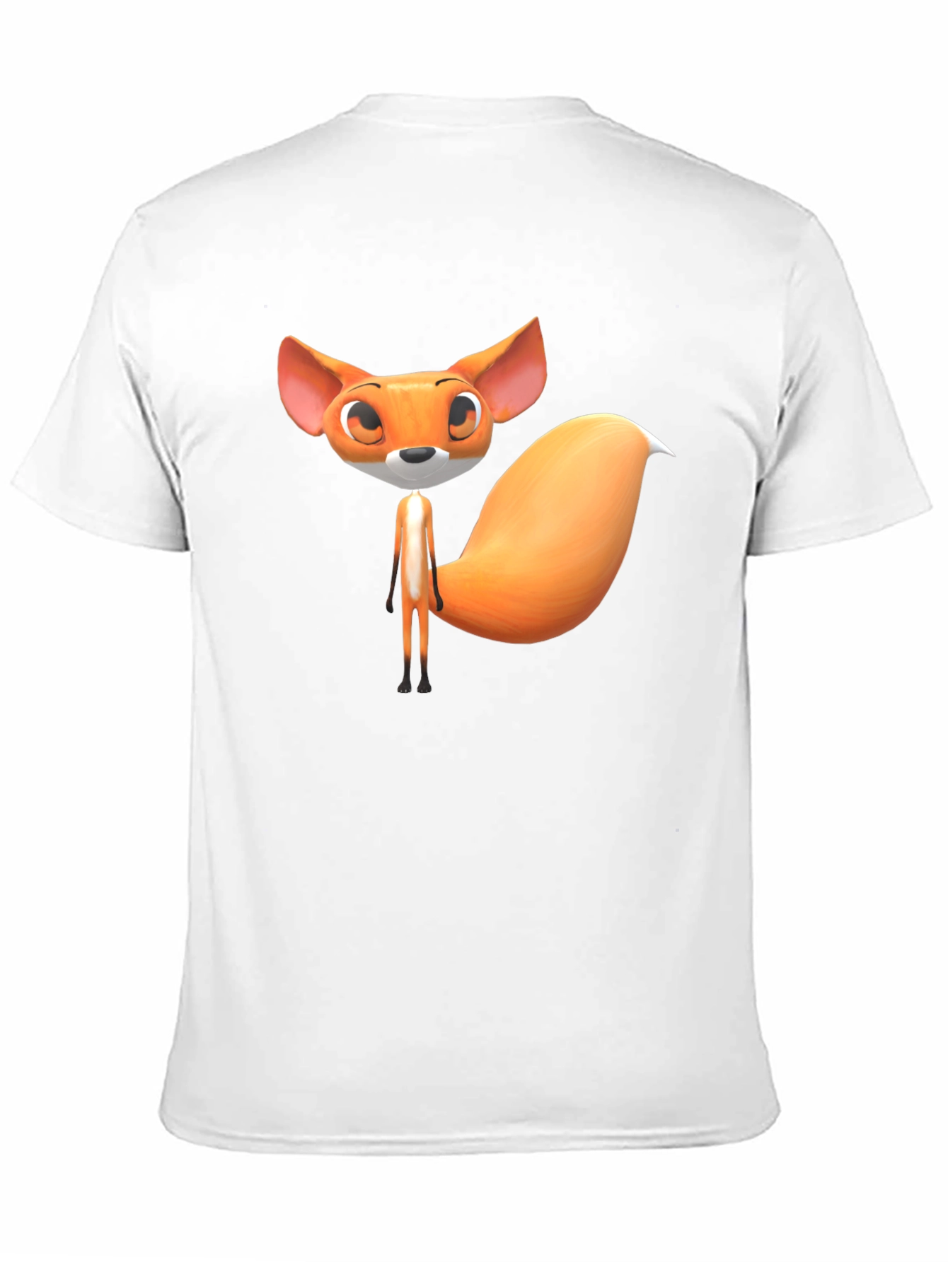 Cute Cartoon Fox Graphic T-Shirt - Black