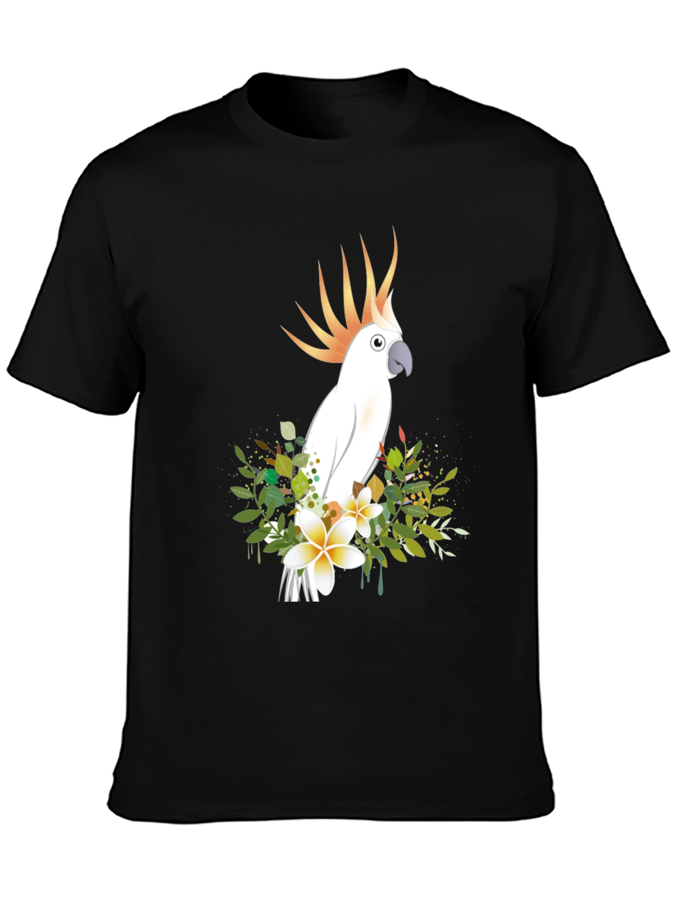 Cockatoo Floral Graphic Tee - Tropical Bird Shirt