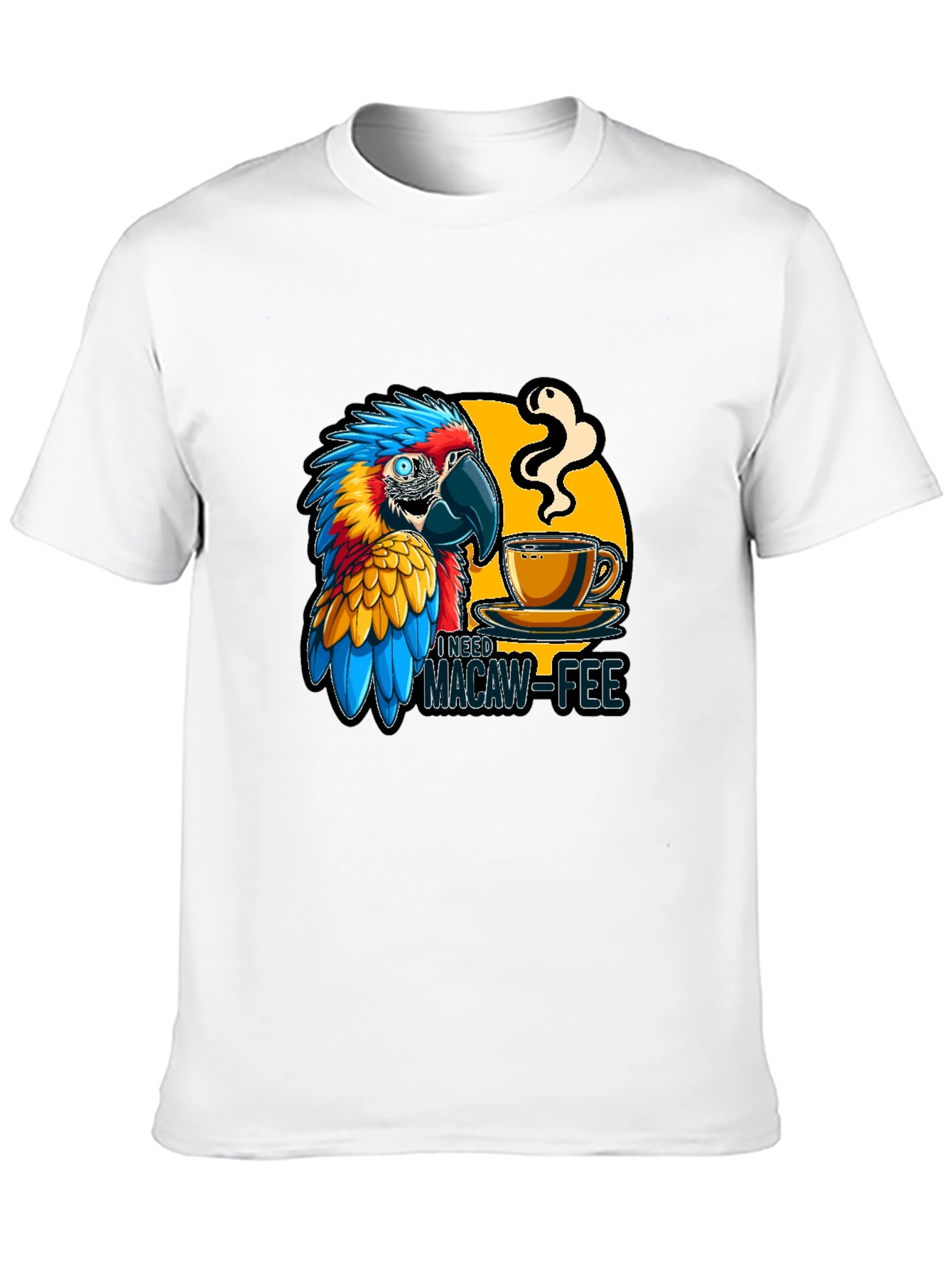 Macaw-Fee Mens T-Shirt - Parrot Coffee Lover Tee