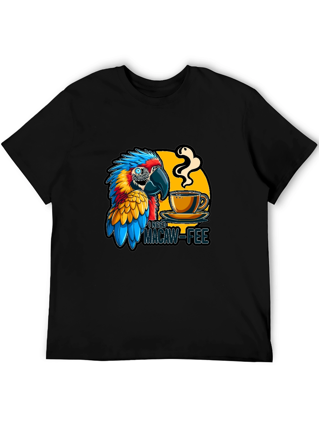 Macaw-Fee Mens T-Shirt - Parrot Coffee Lover Tee