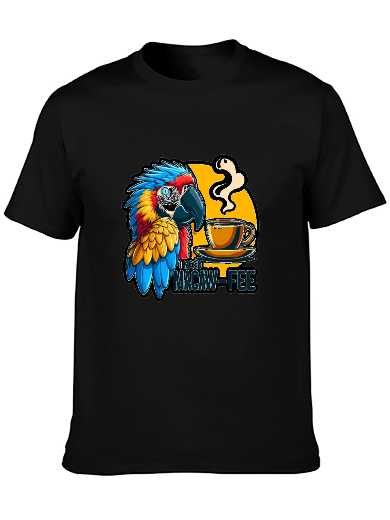 Macaw-Fee Mens T-Shirt - Parrot Coffee Lover Tee