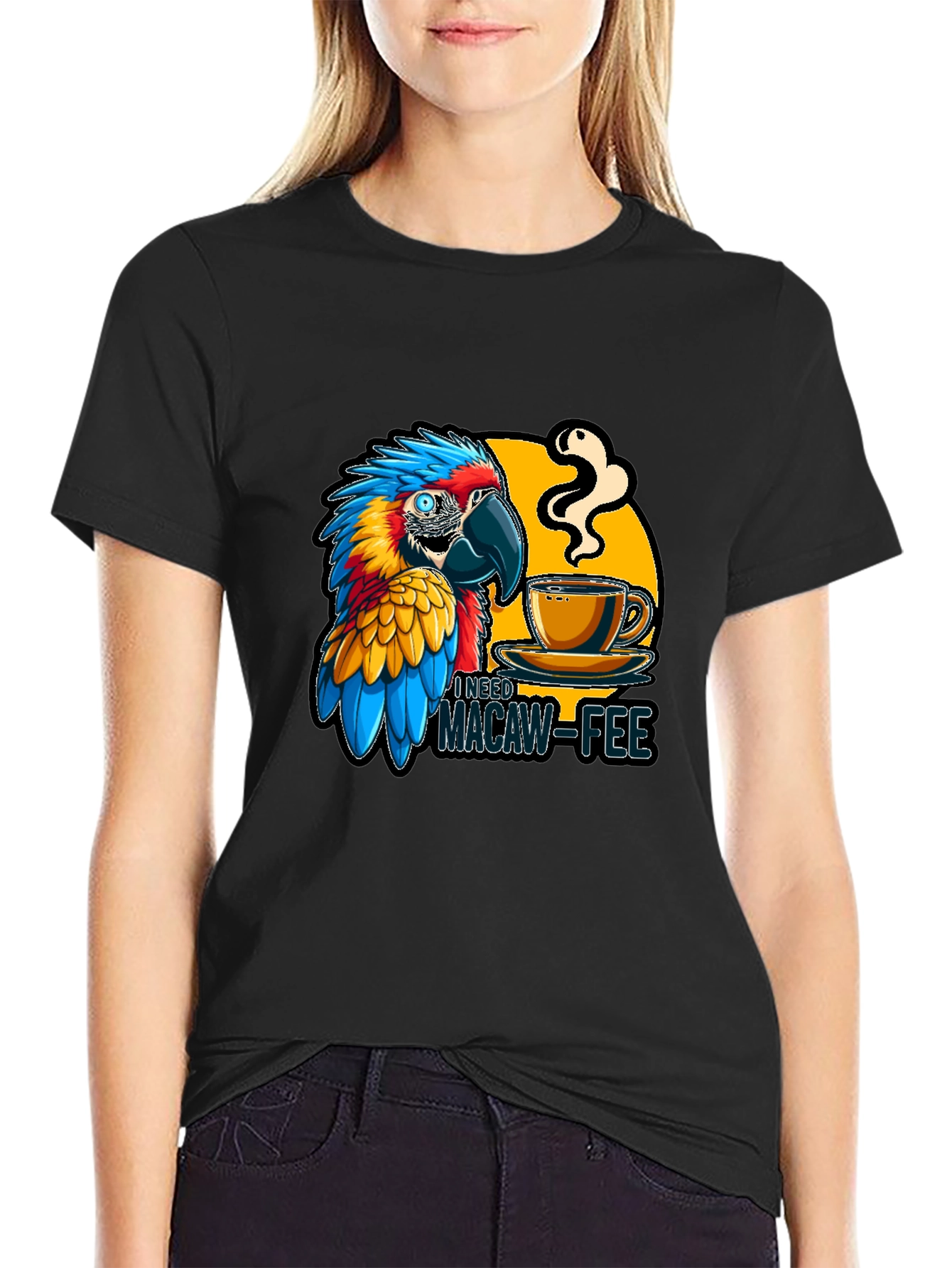 Macaw-Fee Mens T-Shirt - Parrot Coffee Lover Tee