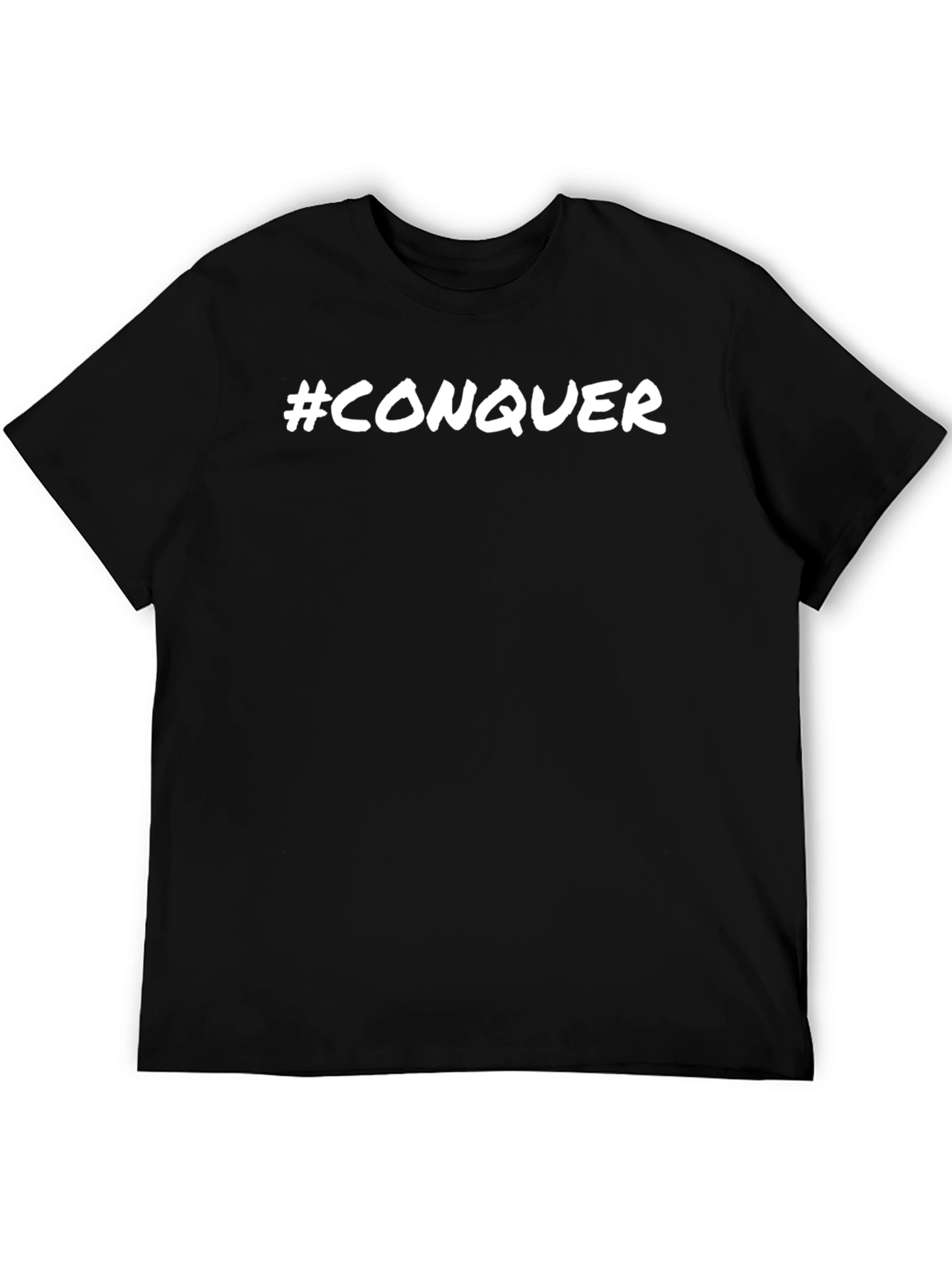 Conquer Graphic T-Shirt - Solid Black