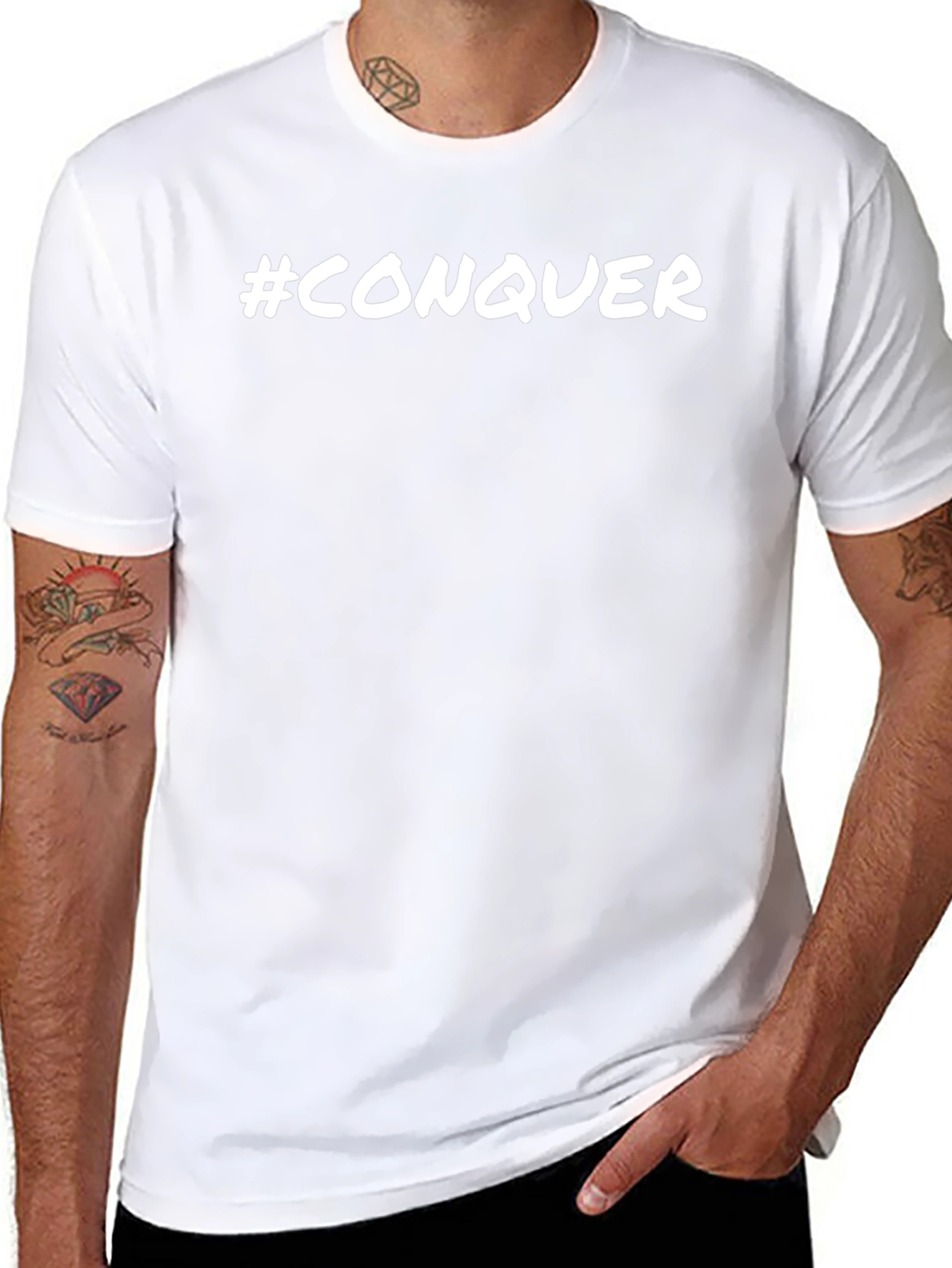 Conquer Graphic T-Shirt - Solid Black