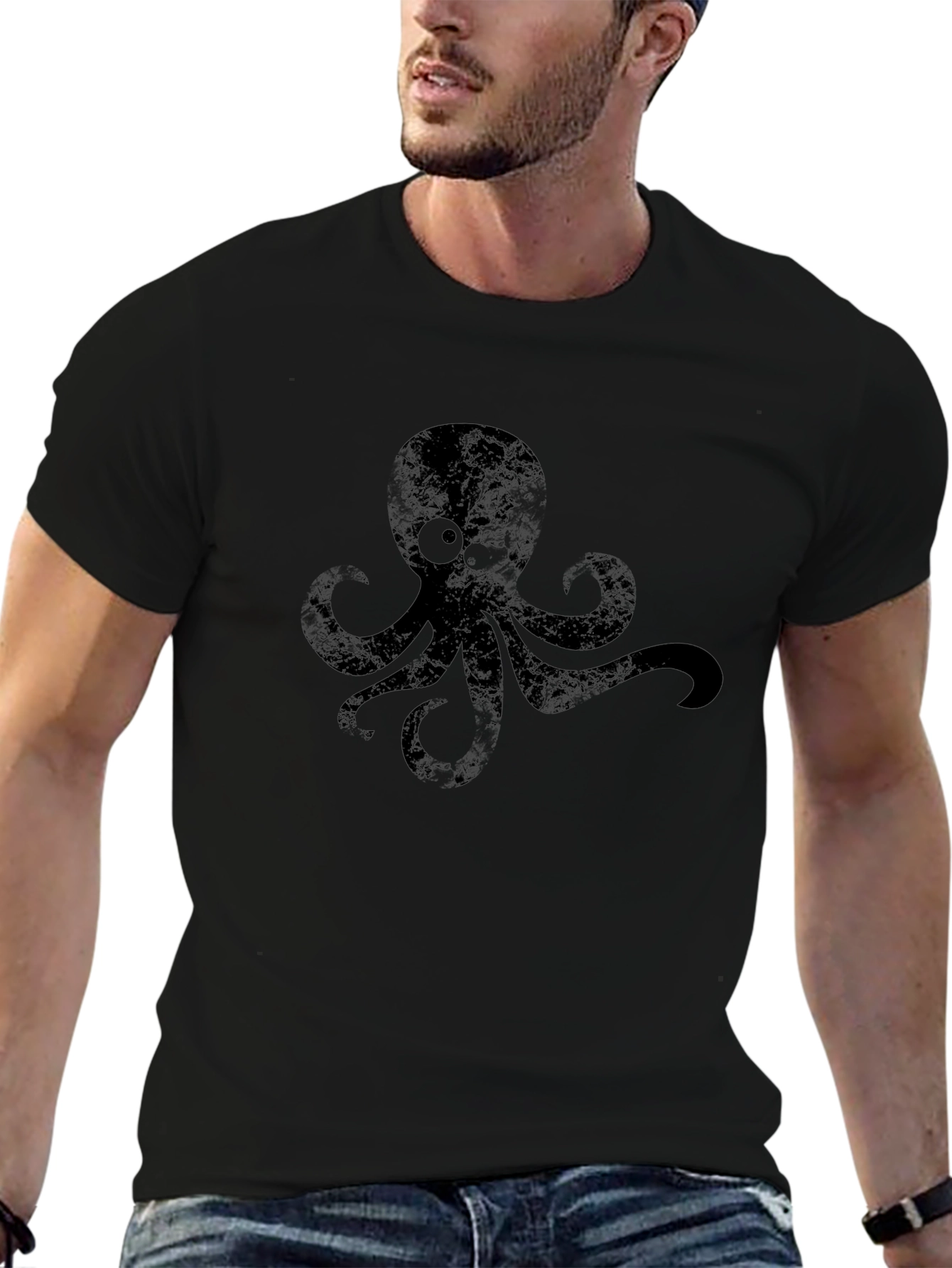 Black Octopus Graphic Tee - Trendy Casual Wear