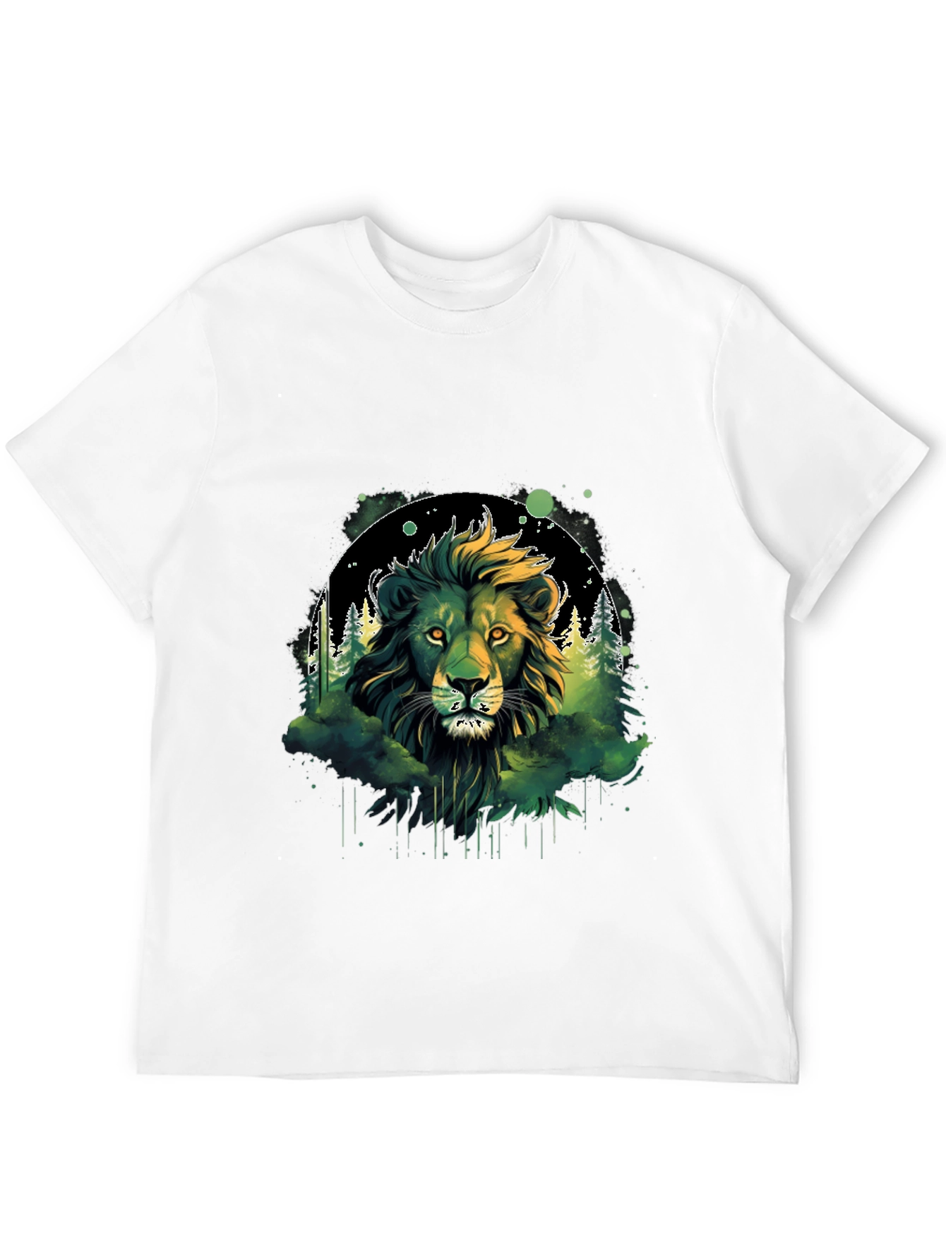 Lion Forest Graphic Tee - Wildlife Design