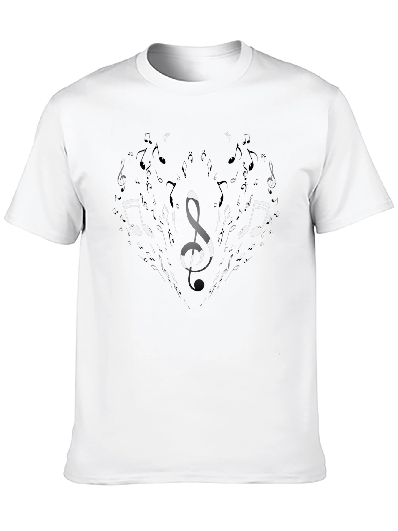 Musical Notes Graphic Black T-Shirt
