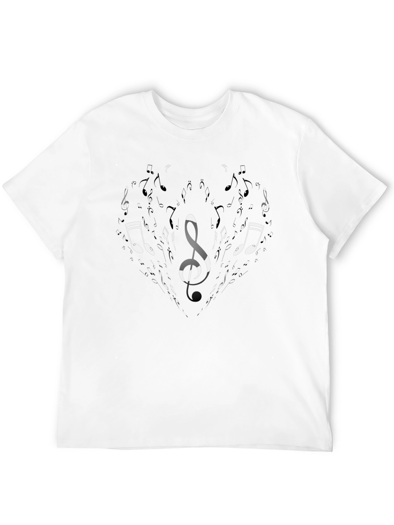 Musical Notes Graphic Black T-Shirt