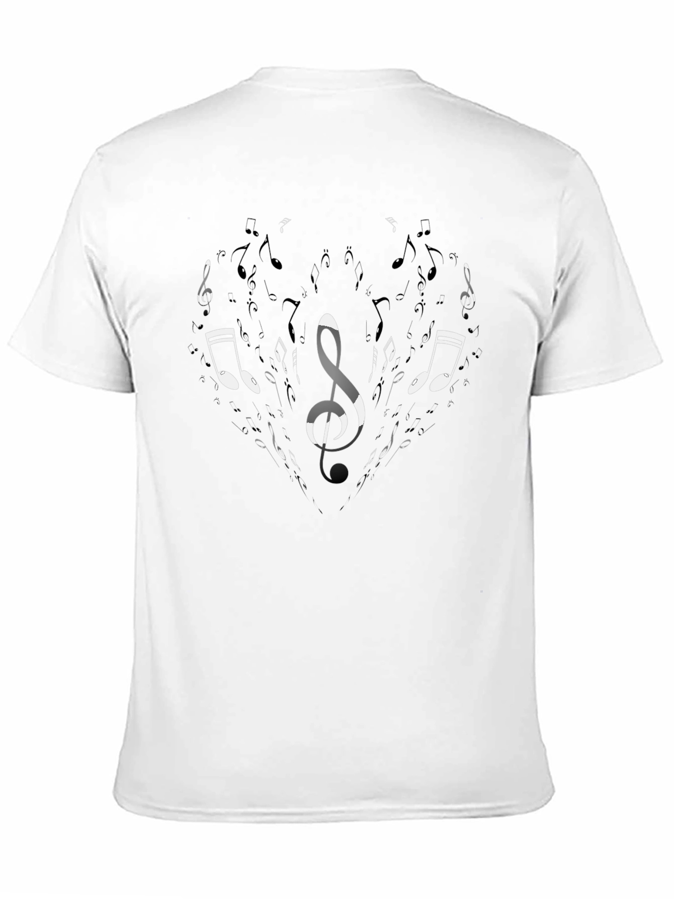 Musical Notes Graphic Black T-Shirt