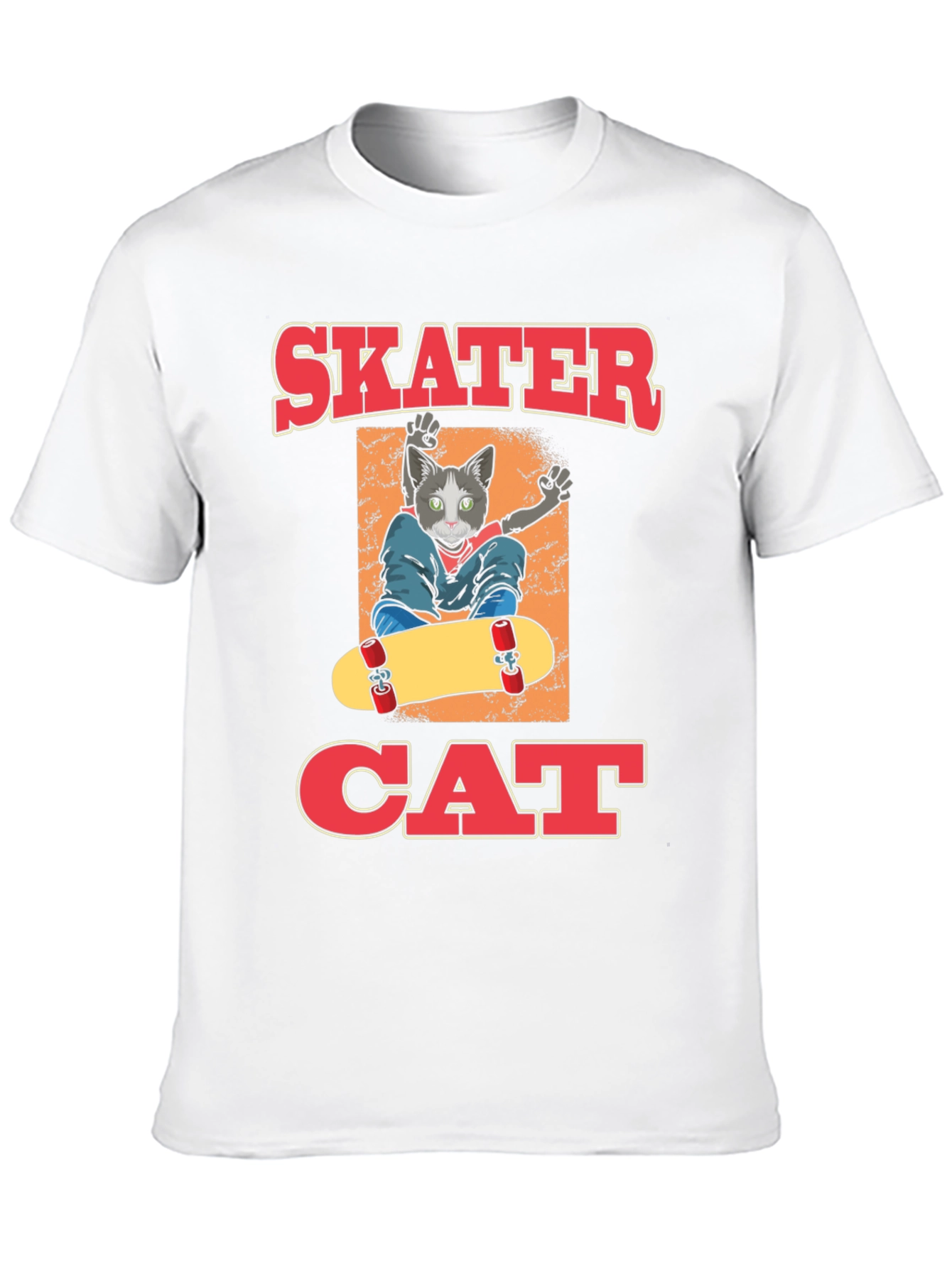 Skater Cat Graphic T-Shirt - Cool Cat Tee