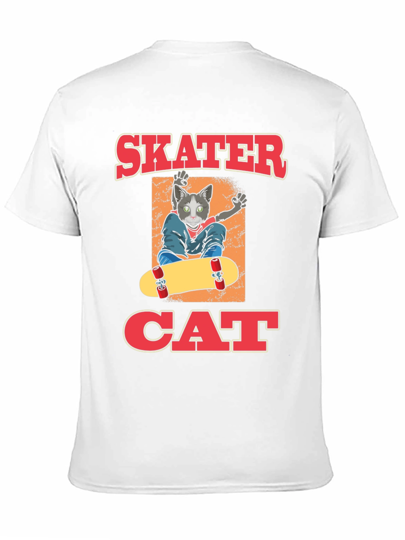Skater Cat Graphic T-Shirt - Cool Cat Tee