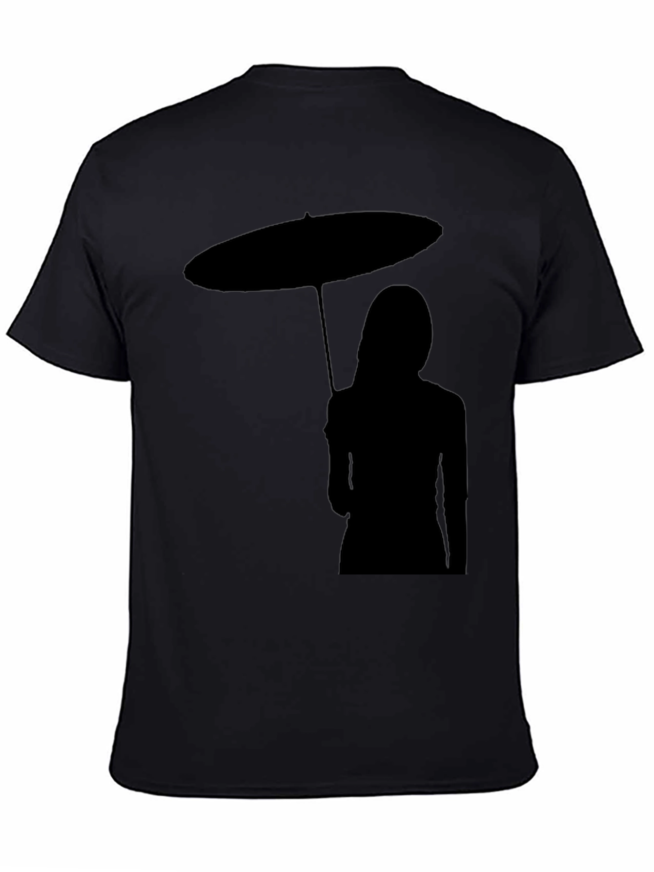 Silhouette Umbrella Graphic Black T-Shirt