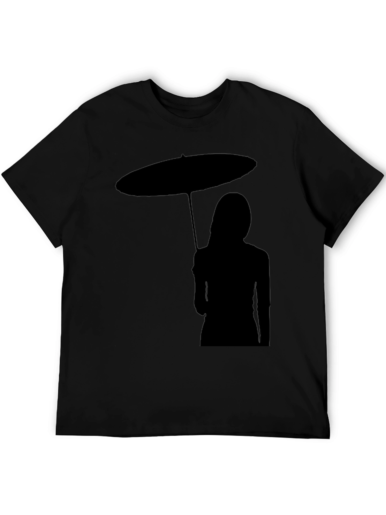 Silhouette Umbrella Graphic Black T-Shirt