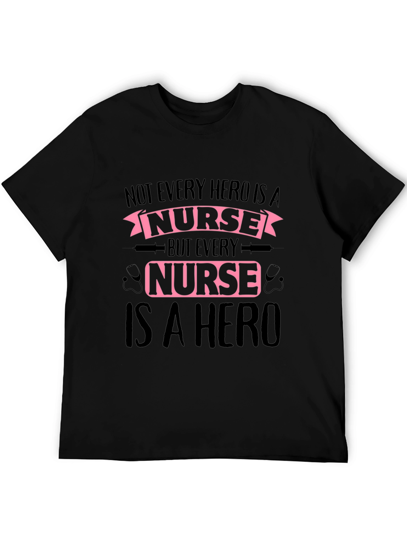 Nurse Hero Graphic Tee - Black Cotton T-Shirt