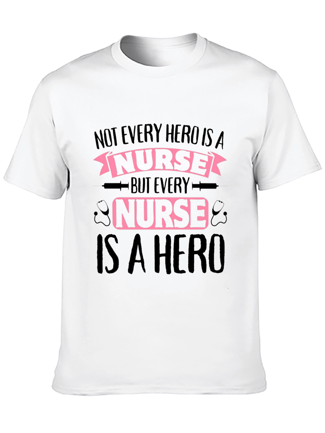 Nurse Hero Graphic Tee - Black Cotton T-Shirt