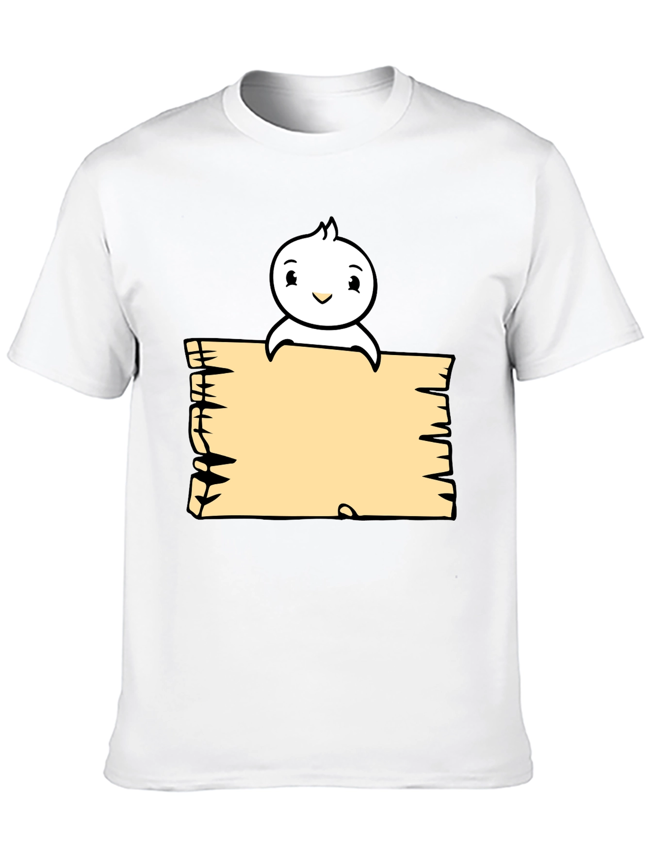 Cute Cartoon Character Black T-Shirt