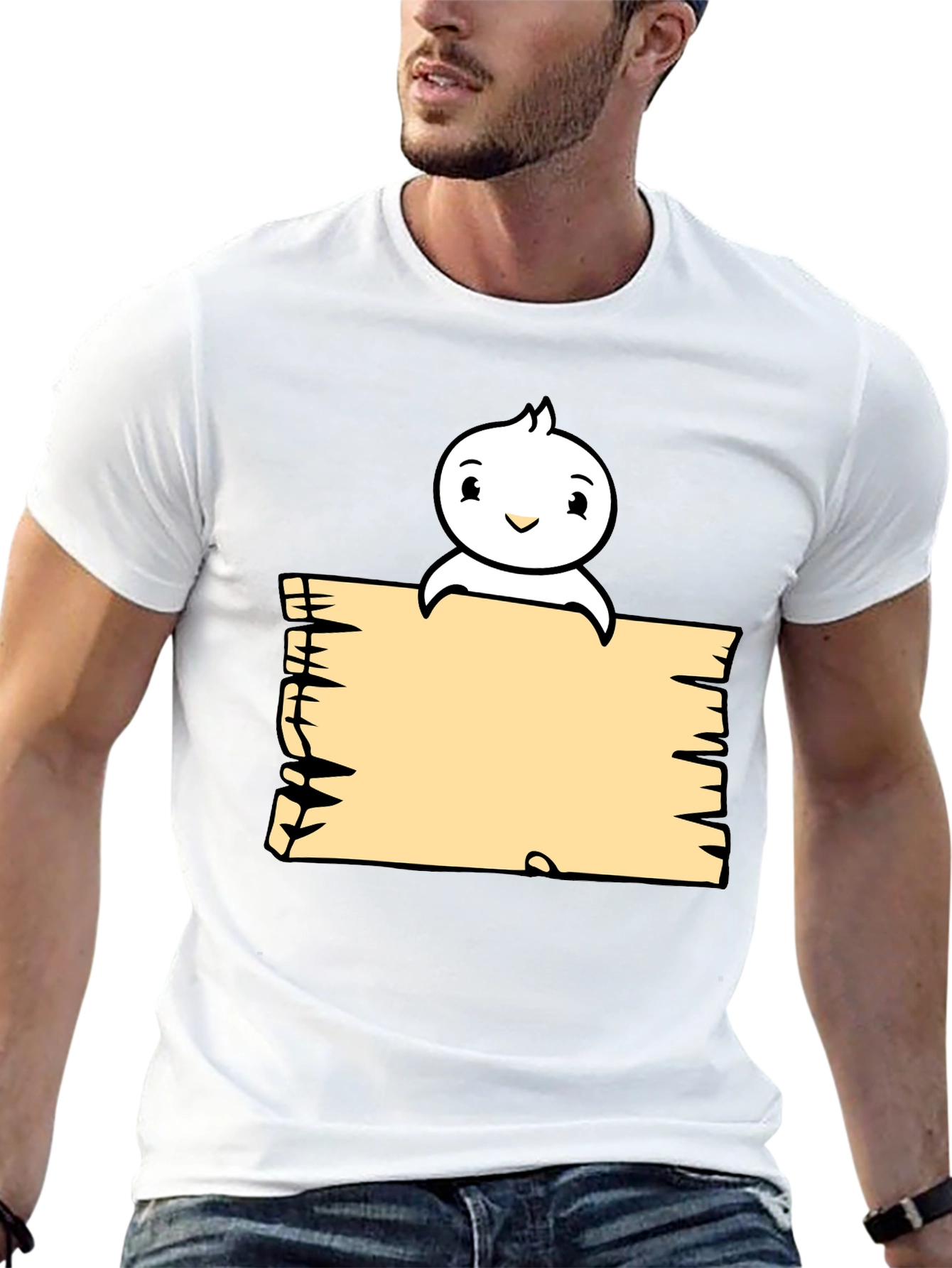 Cute Cartoon Character Black T-Shirt