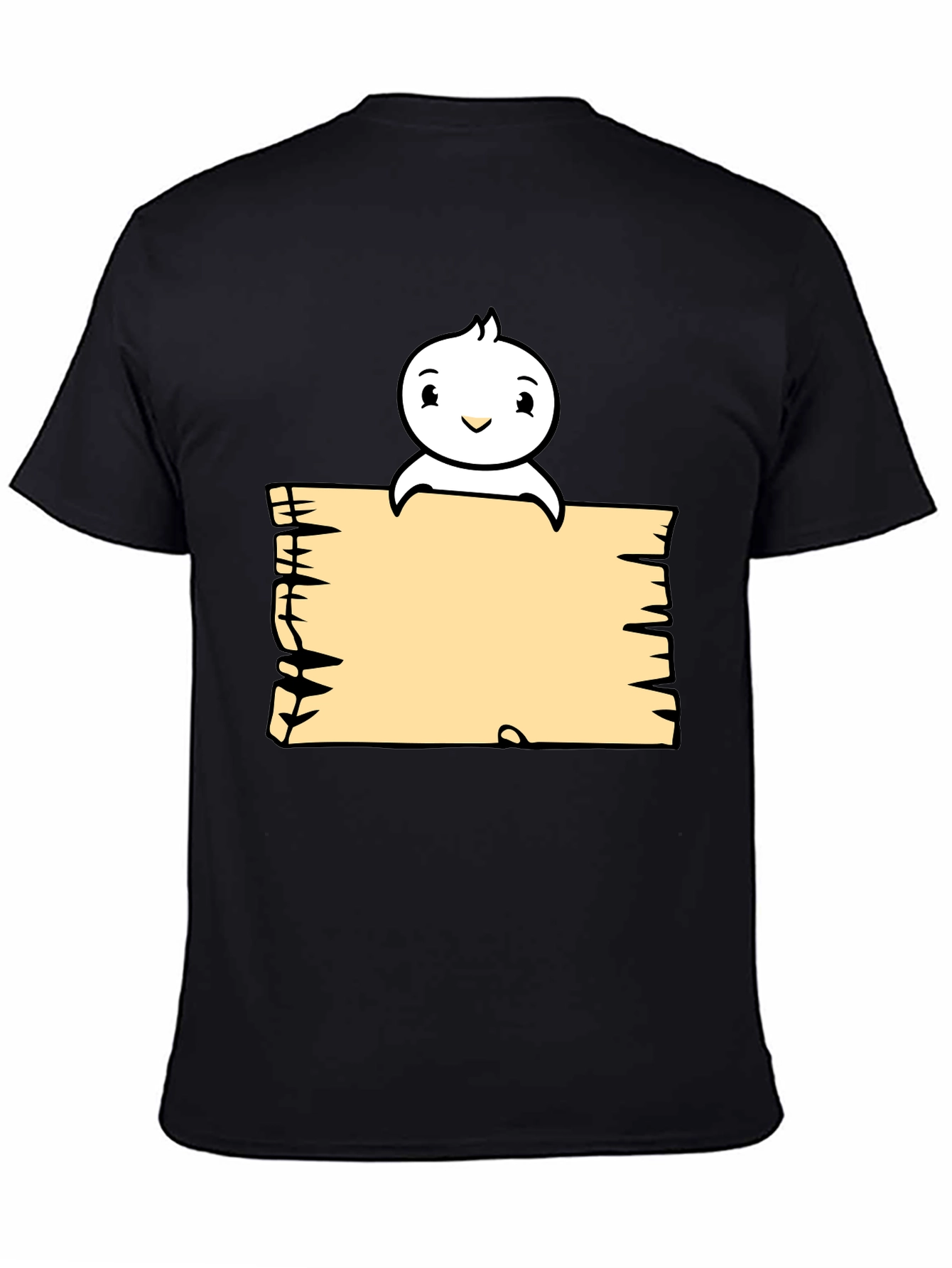 Cute Cartoon Character Black T-Shirt