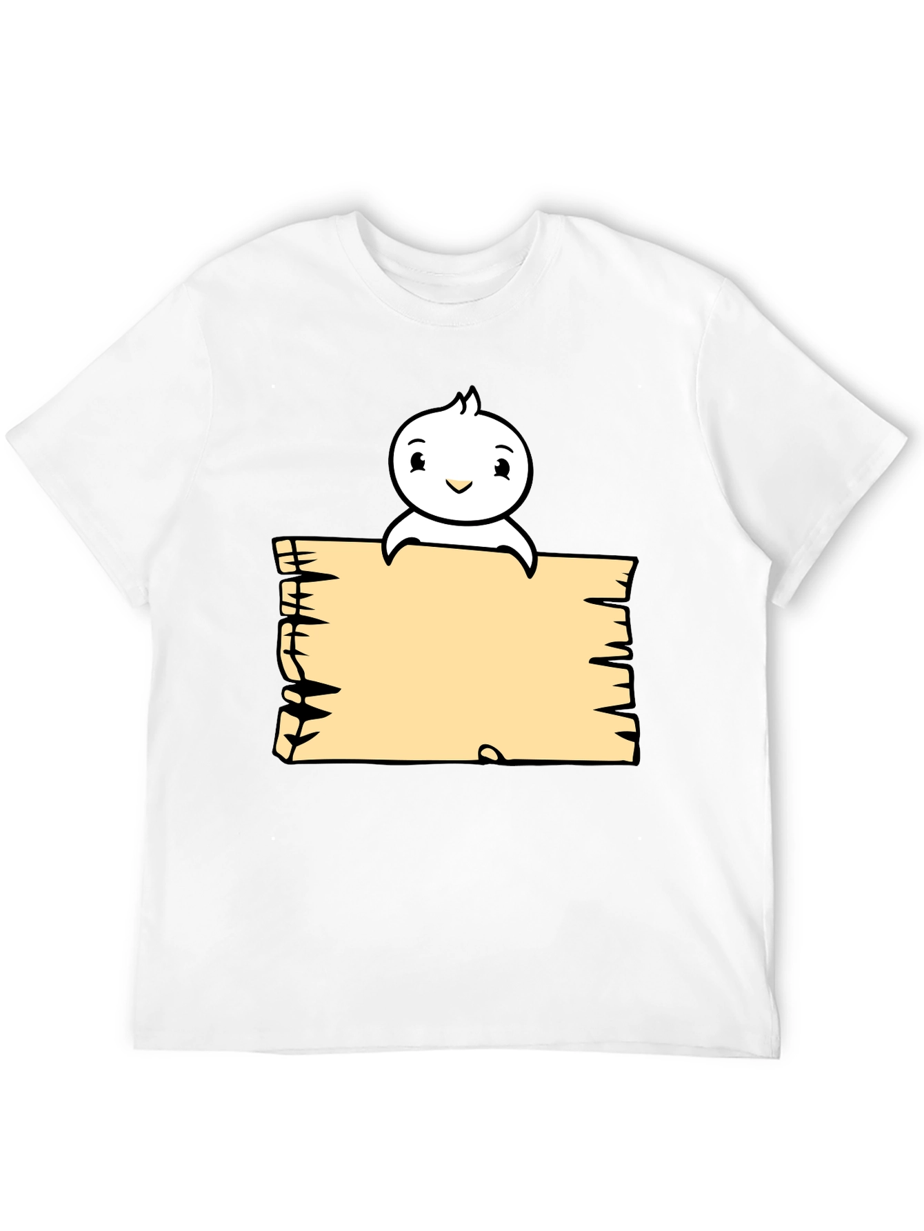 Cute Cartoon Character Black T-Shirt