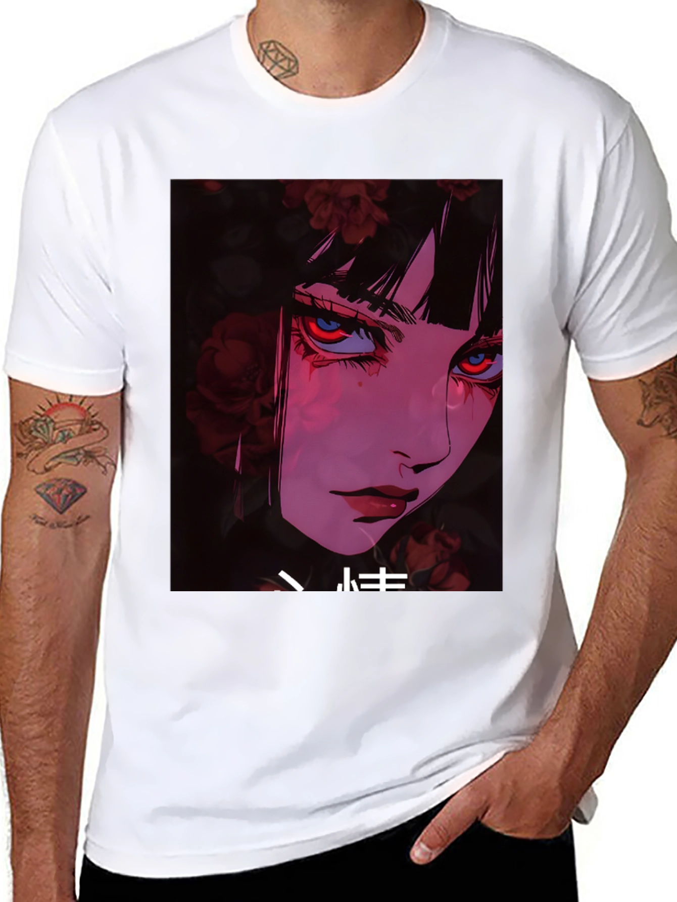 Anime Girl Graphic T-Shirt - Trendy Black Tee