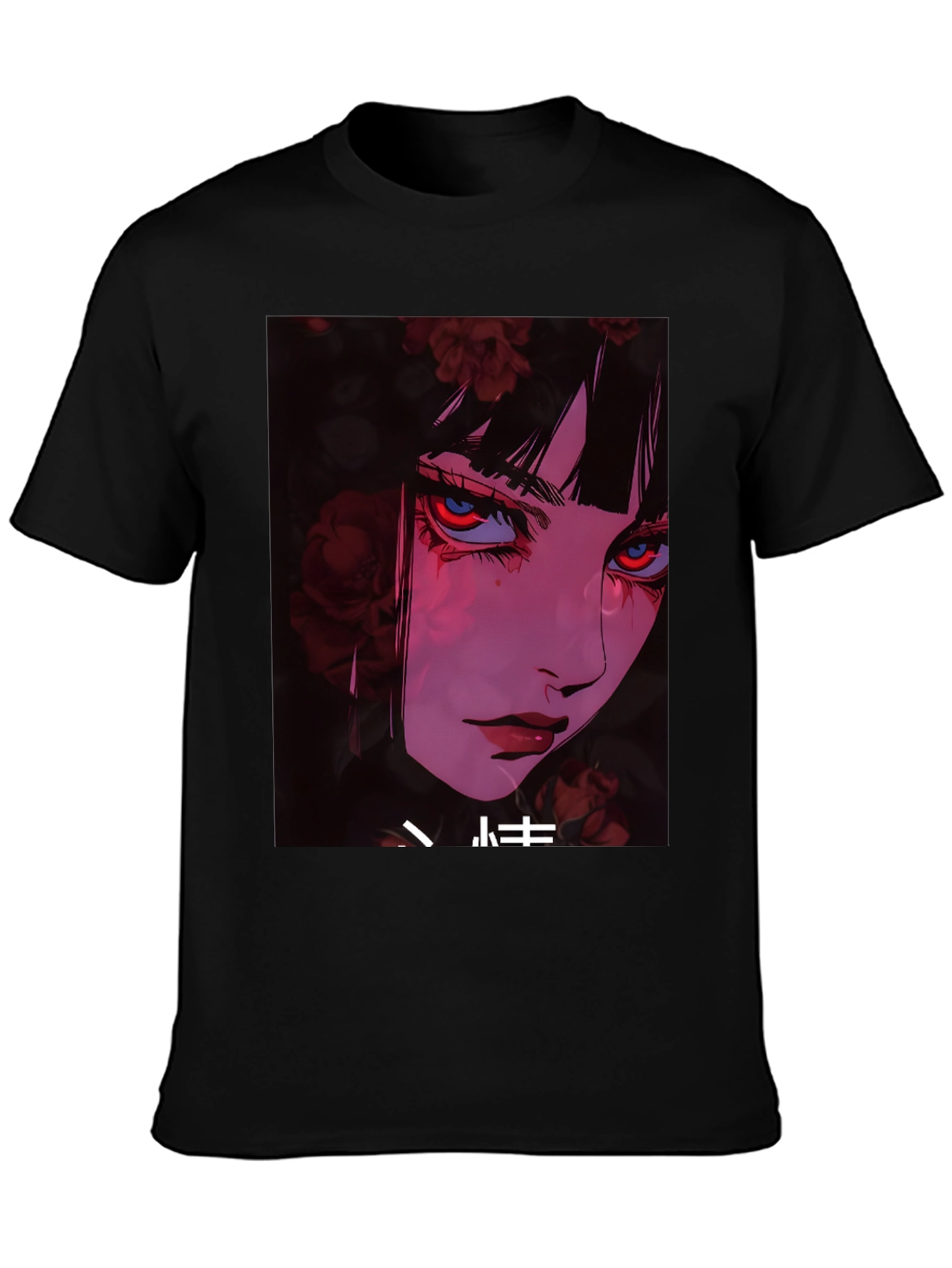 Anime Girl Graphic T-Shirt - Trendy Black Tee