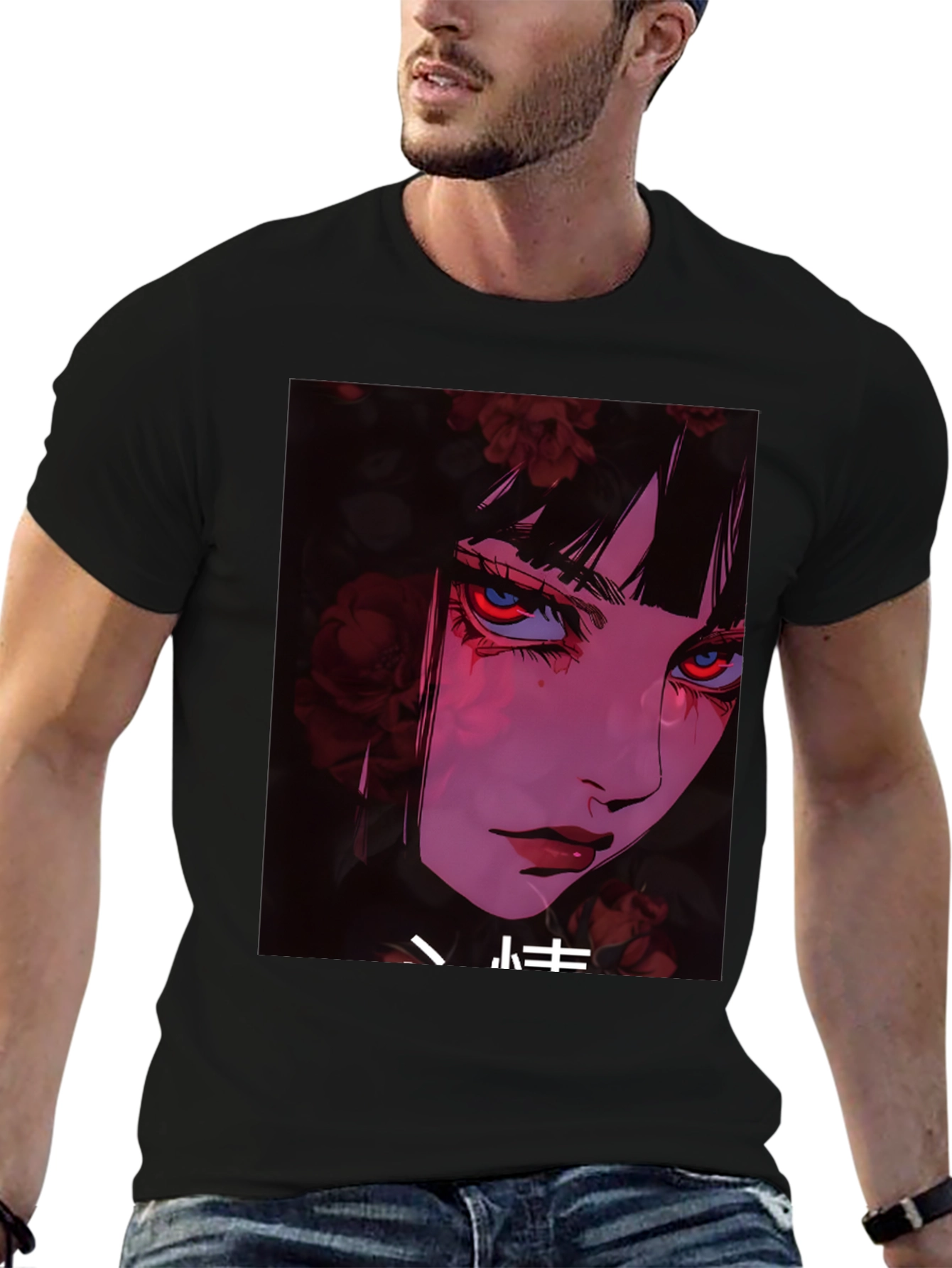 Anime Girl Graphic T-Shirt - Trendy Black Tee