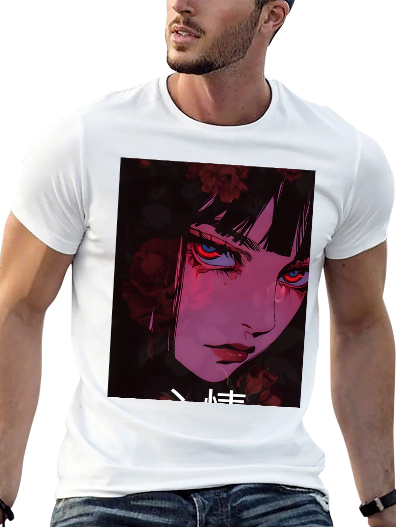Anime Girl Graphic T-Shirt - Trendy Black Tee