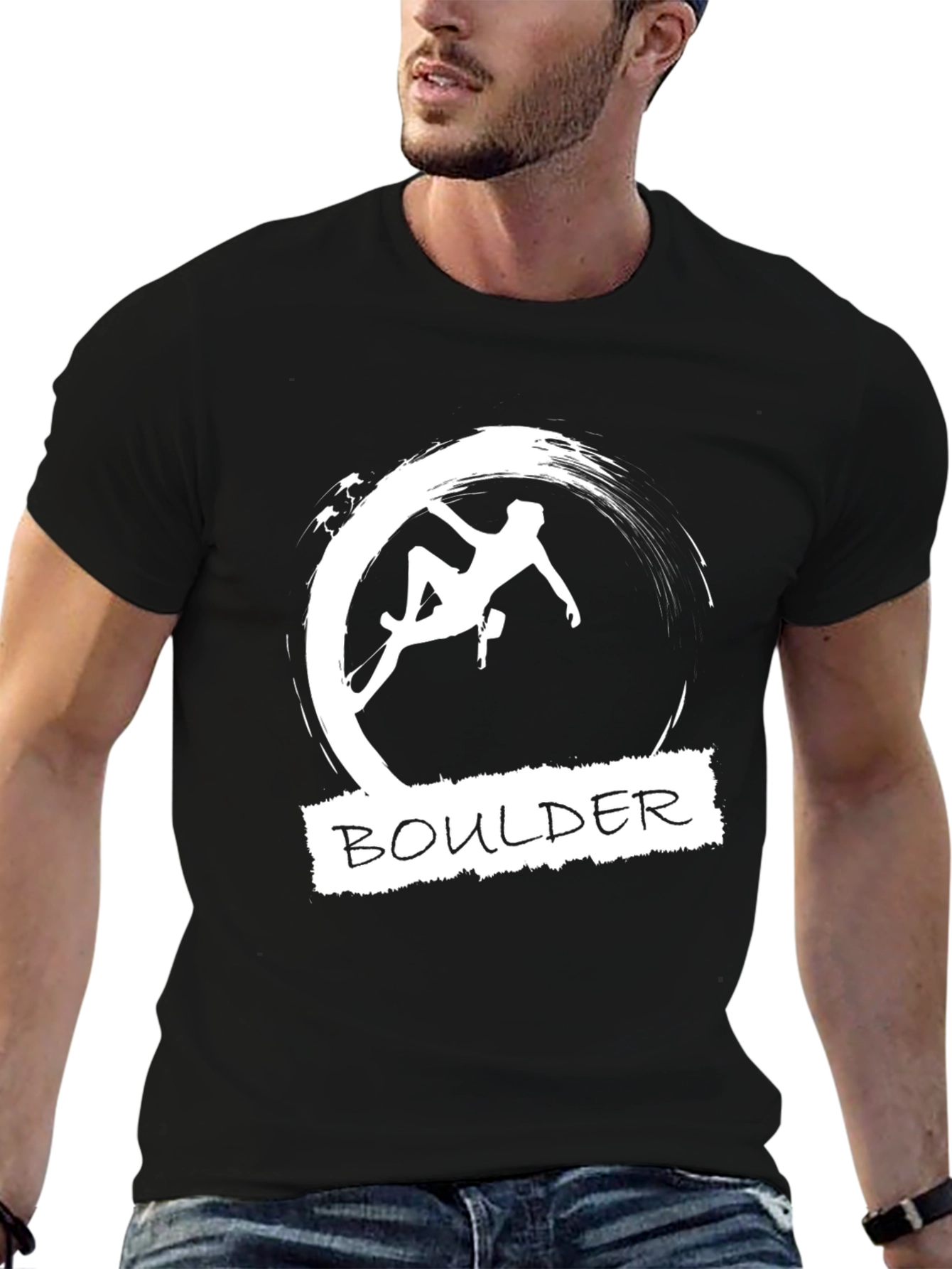 Boulder Climbing T-Shirt - Black Graphic Tee