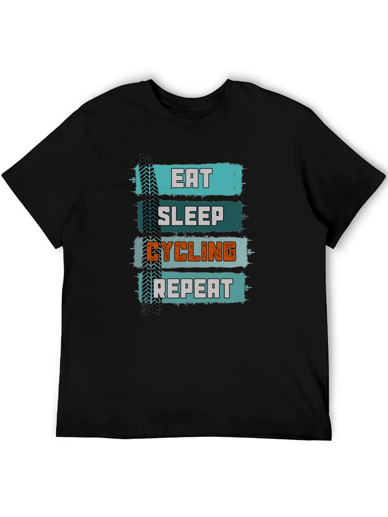 Eat Sleep Cycling Repeat T-Shirt - Black