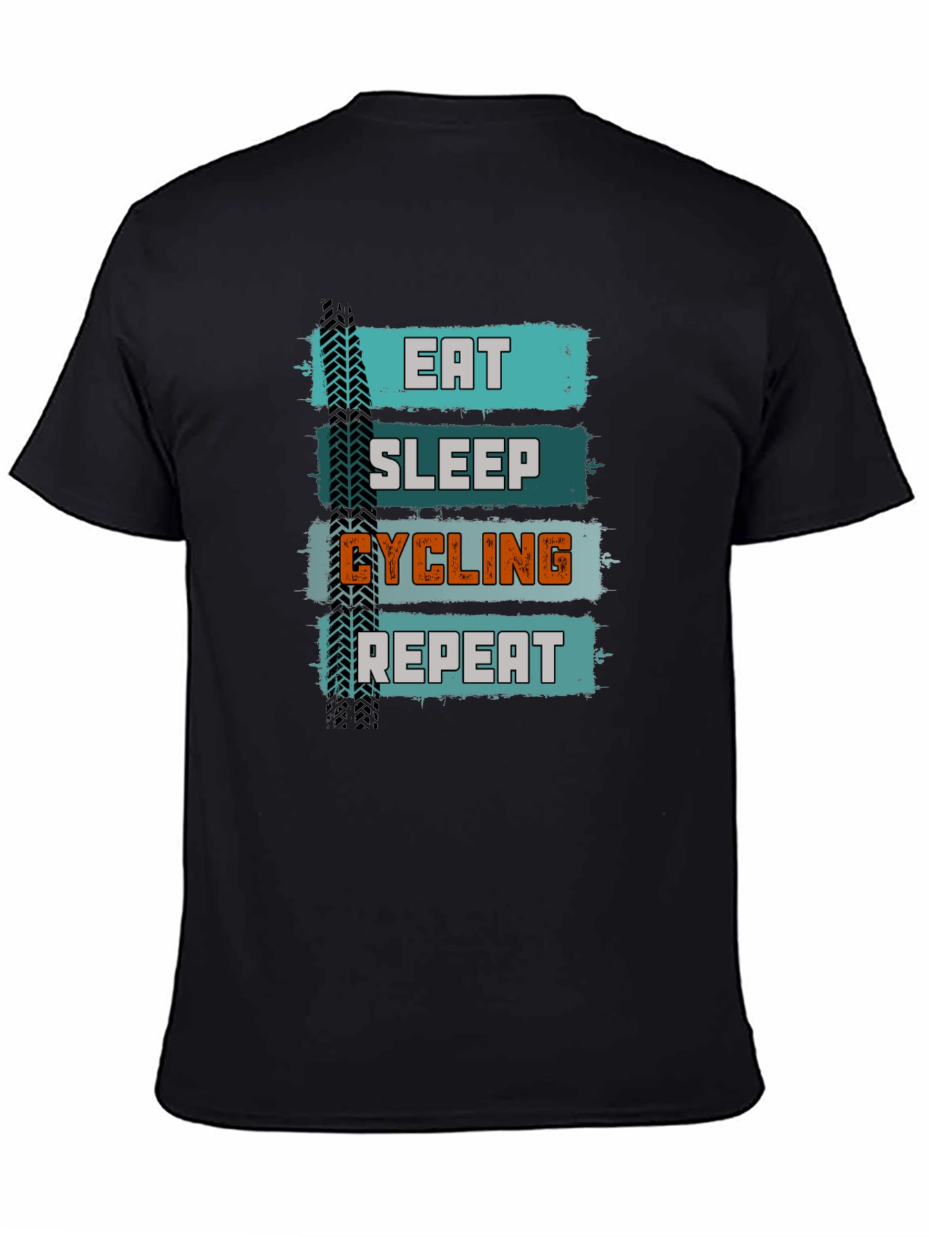 Eat Sleep Cycling Repeat T-Shirt - Black