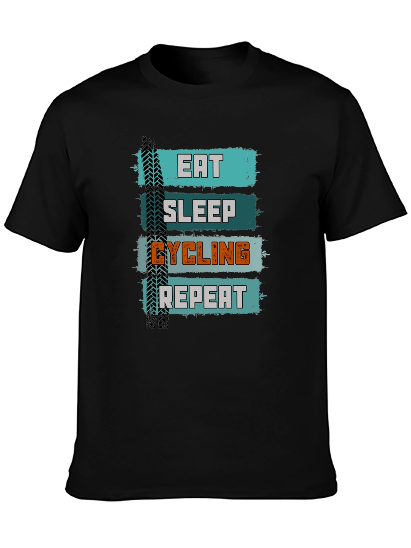 Eat Sleep Cycling Repeat T-Shirt - Black