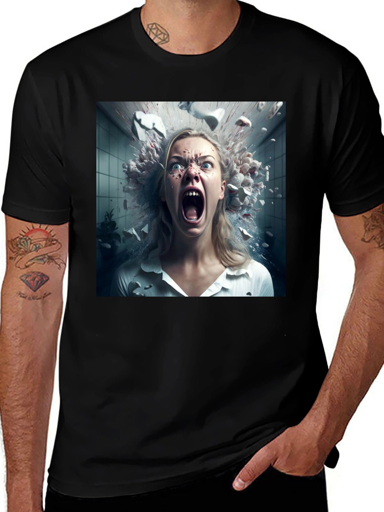 Exploding Head T-Shirt - Unique Graphic Tee