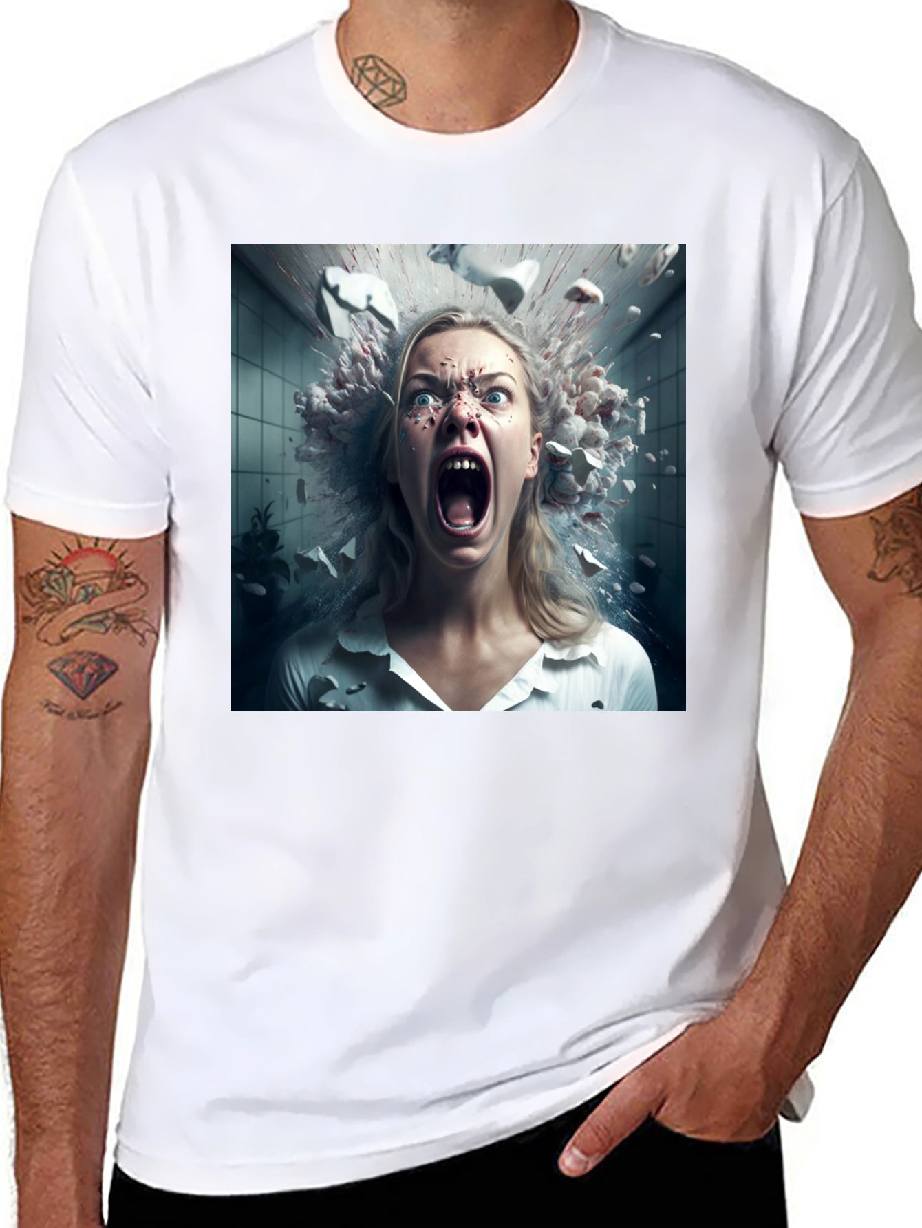 Exploding Head T-Shirt - Unique Graphic Tee