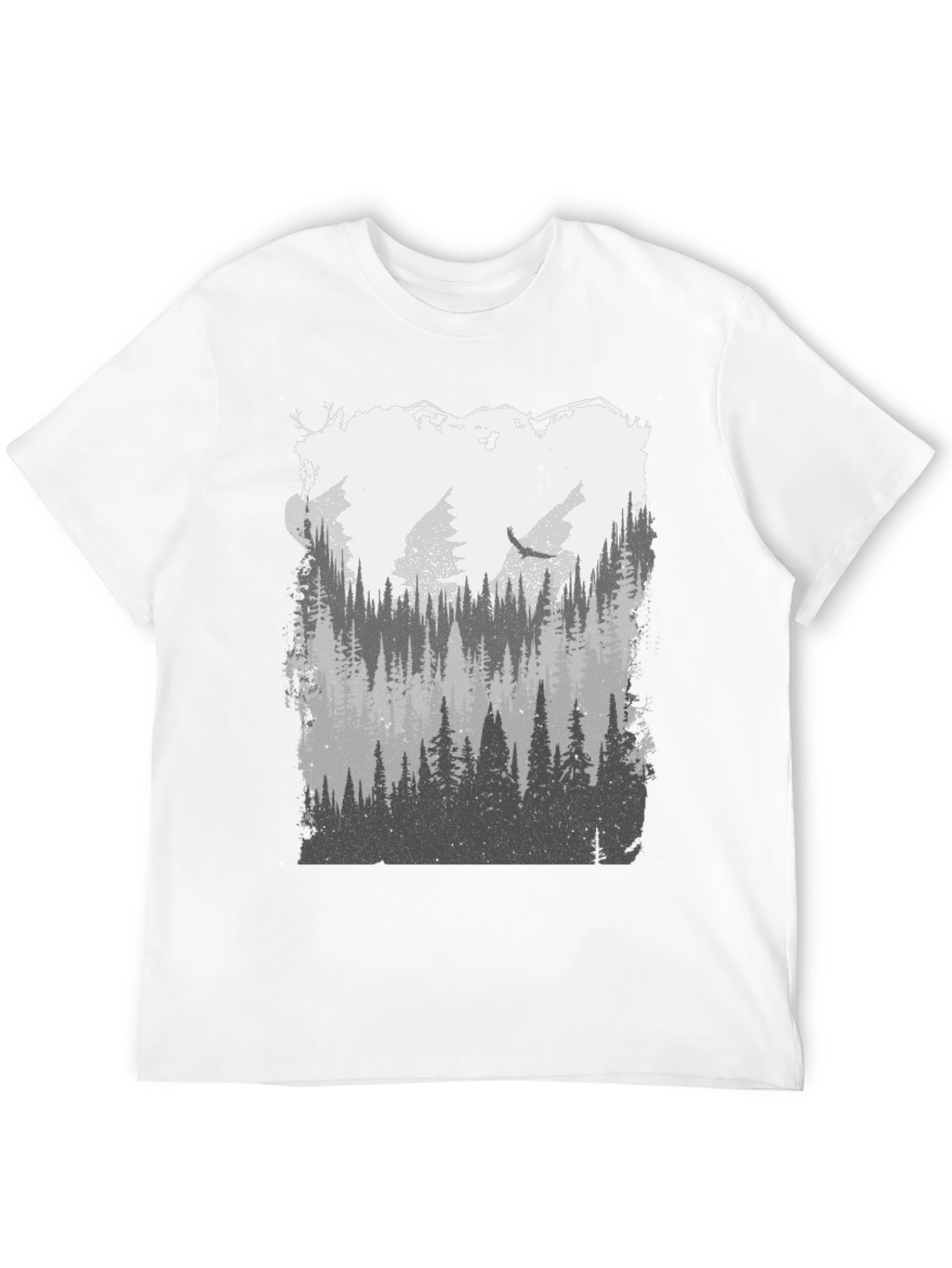 Nature Forest Graphic Tee - Mens Black T-Shirt