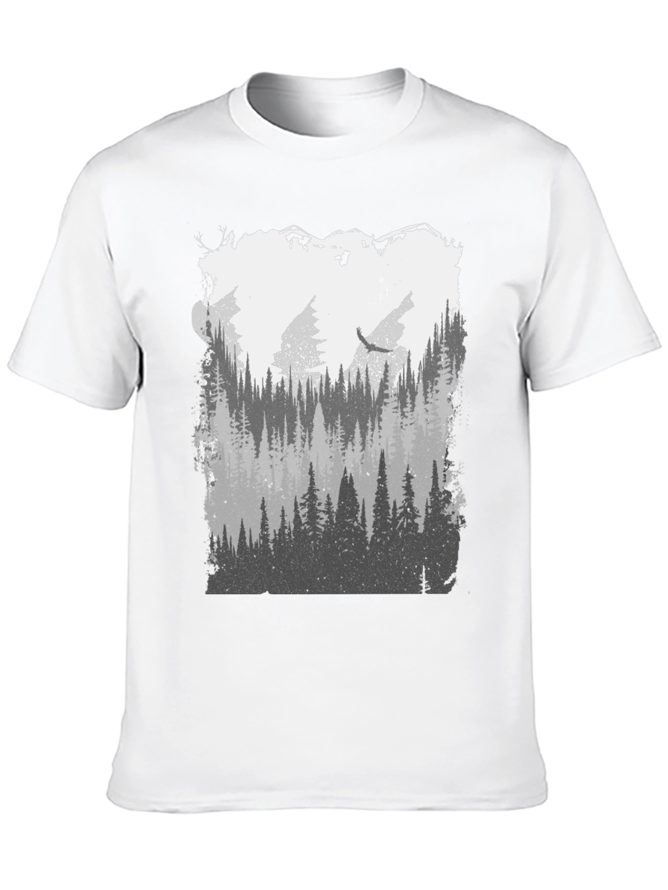 Nature Forest Graphic Tee - Mens Black T-Shirt