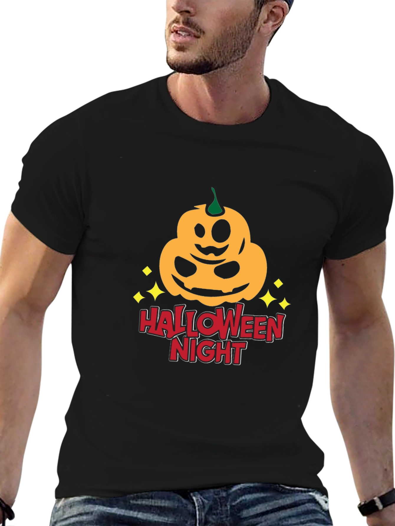 Halloween Night Pumpkin Graphic T-Shirt