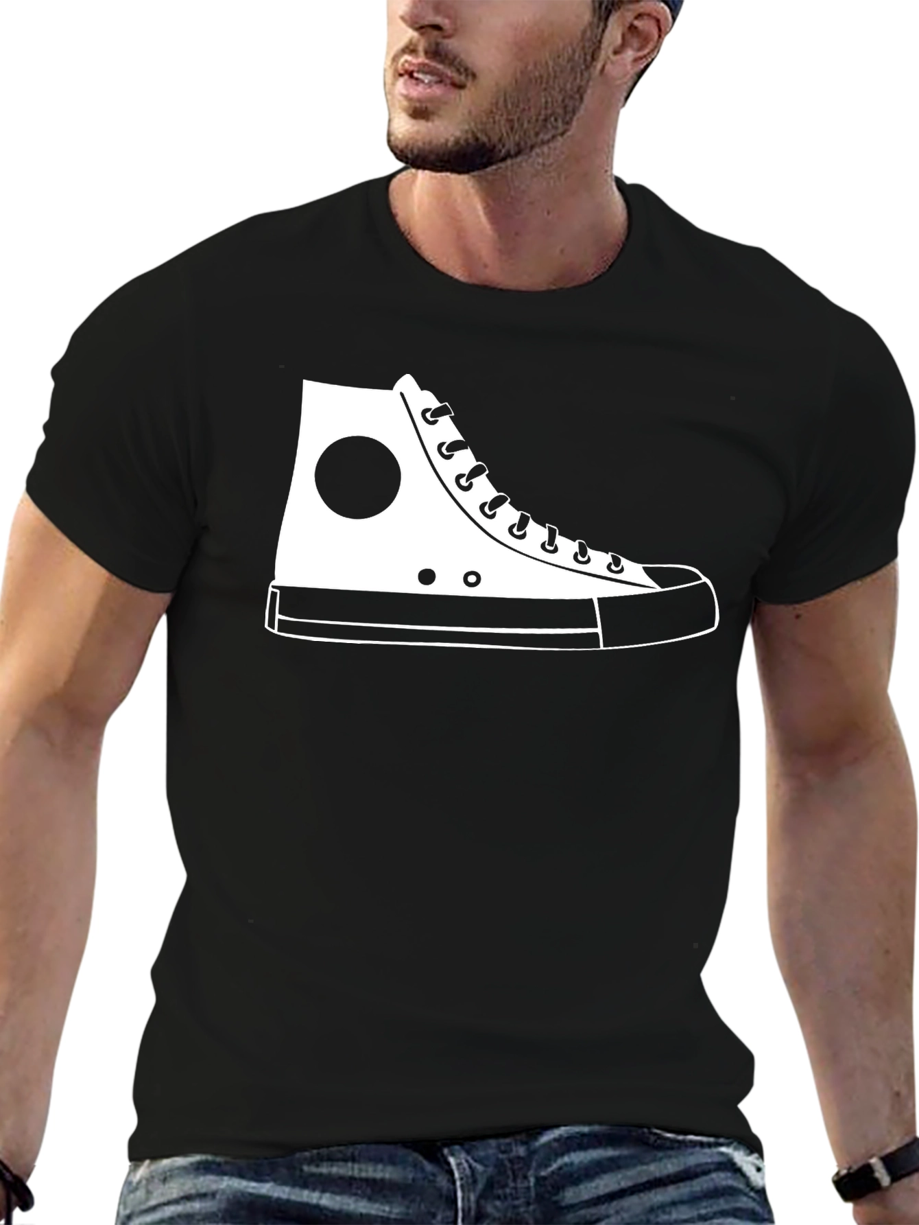 Sneaker Graphic T-Shirt - Casual Black Tee