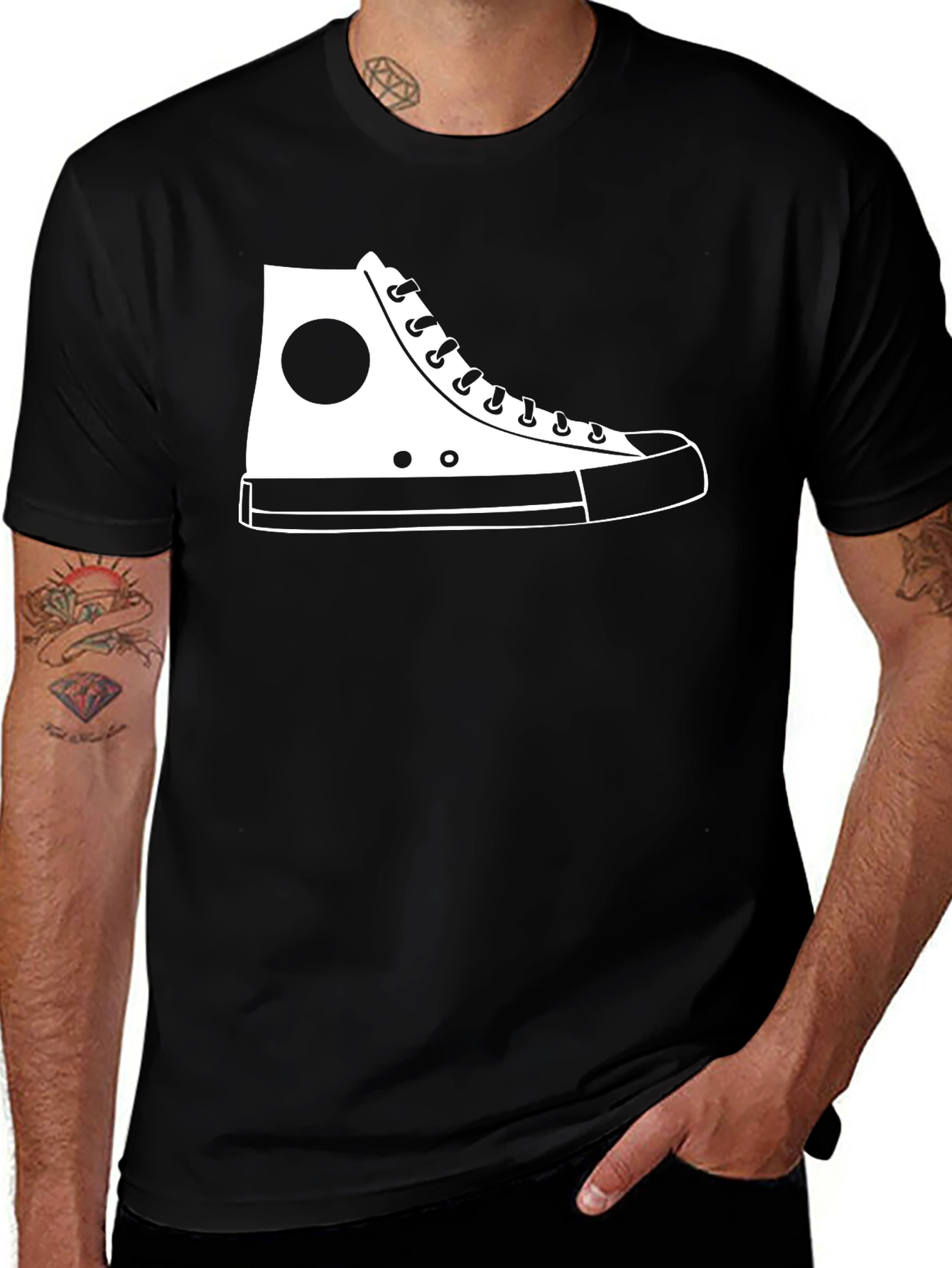 Sneaker Graphic T-Shirt - Casual Black Tee