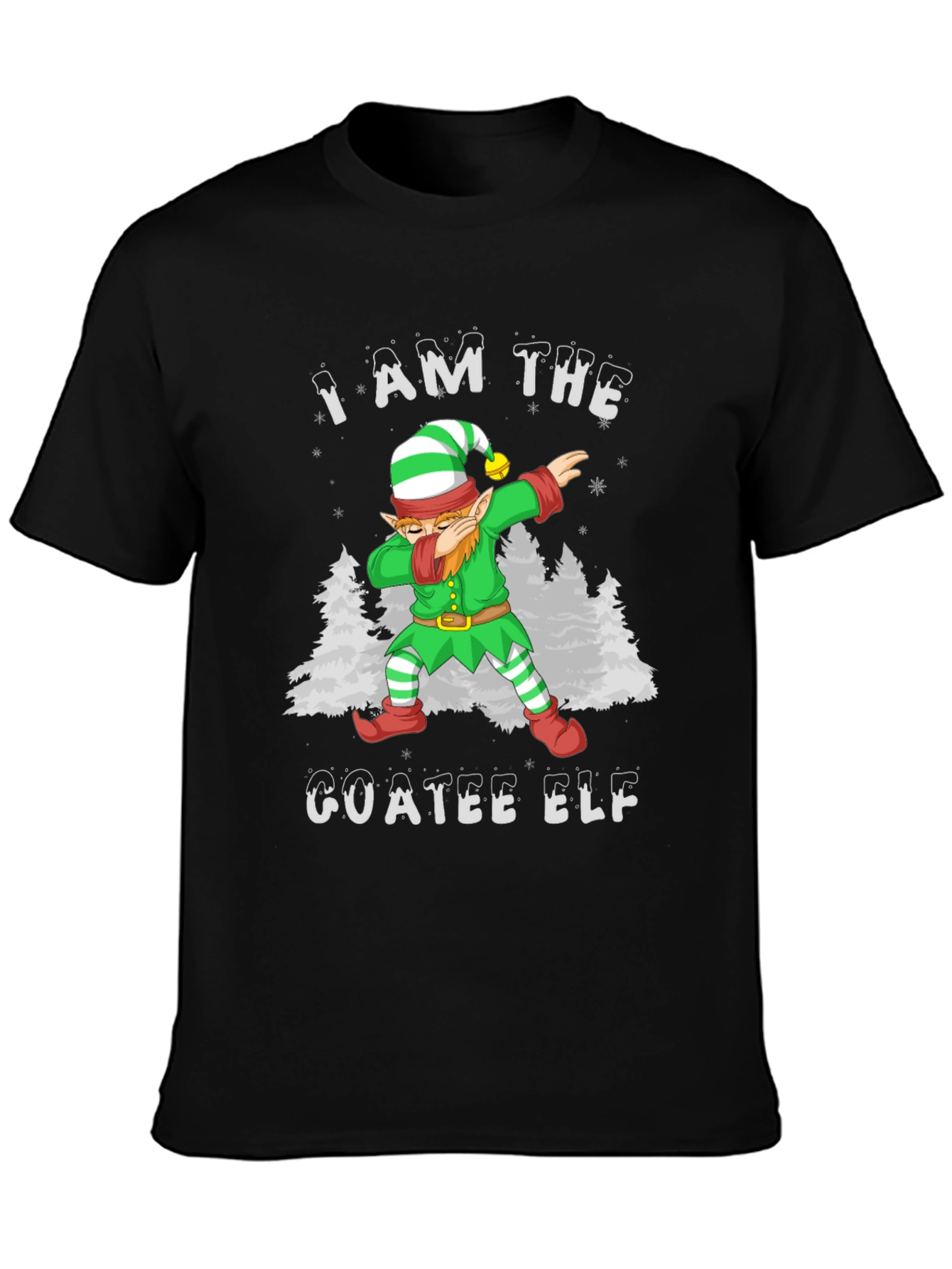 Goatee Elf Dabbing Christmas T-Shirt