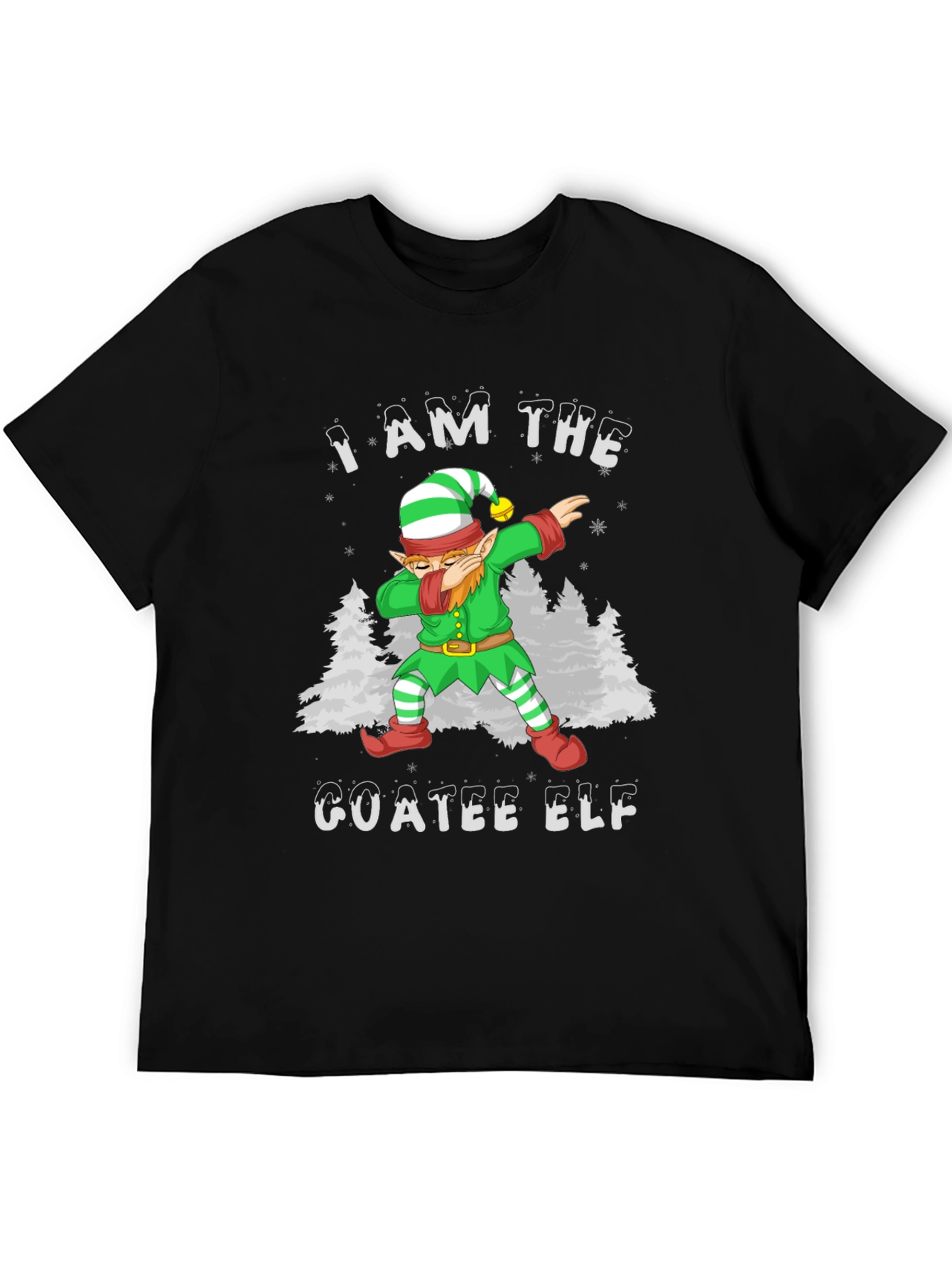 Goatee Elf Dabbing Christmas T-Shirt