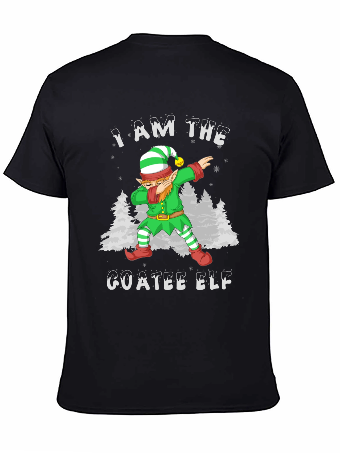 Goatee Elf Dabbing Christmas T-Shirt