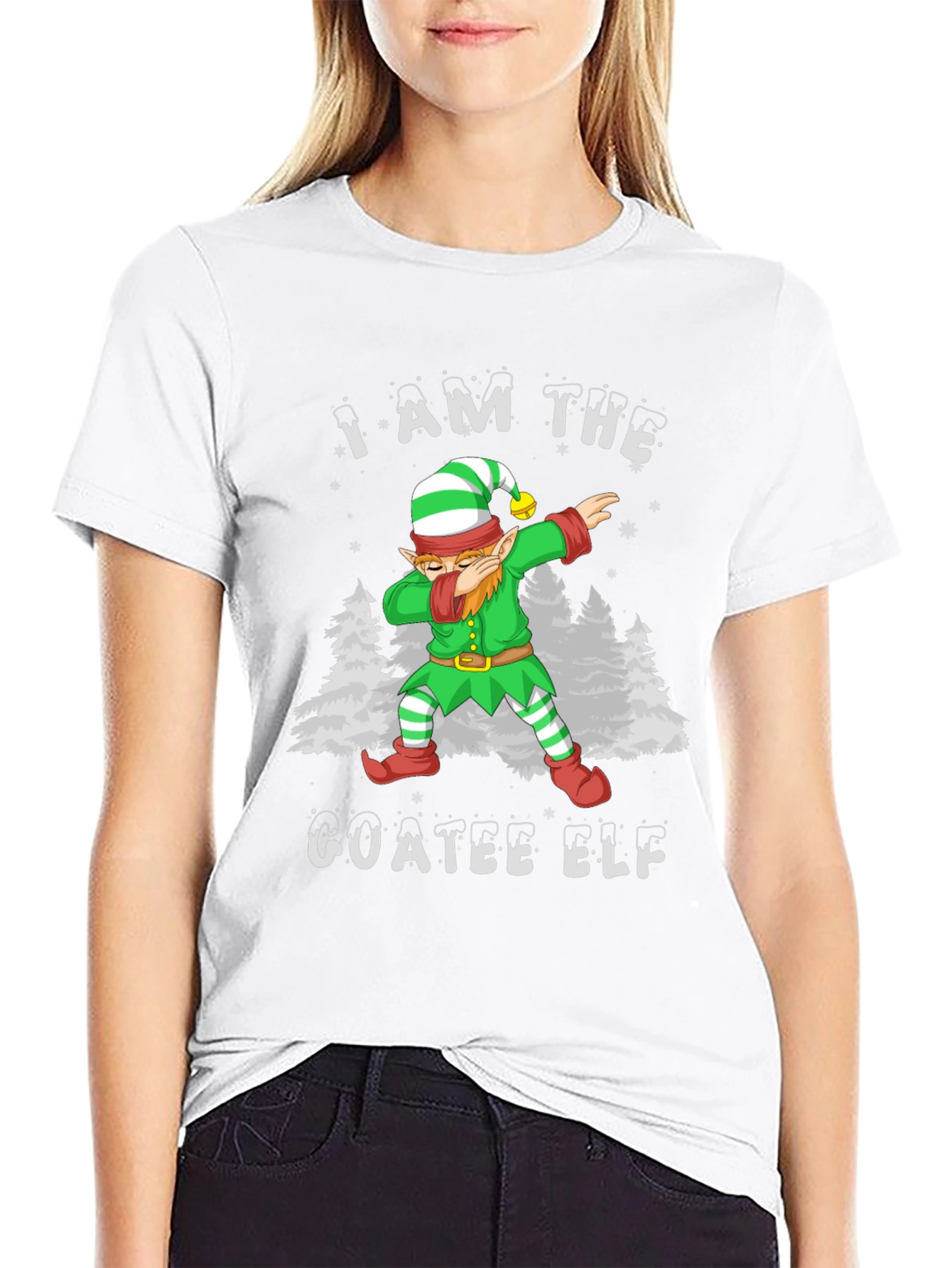 Goatee Elf Dabbing Christmas T-Shirt
