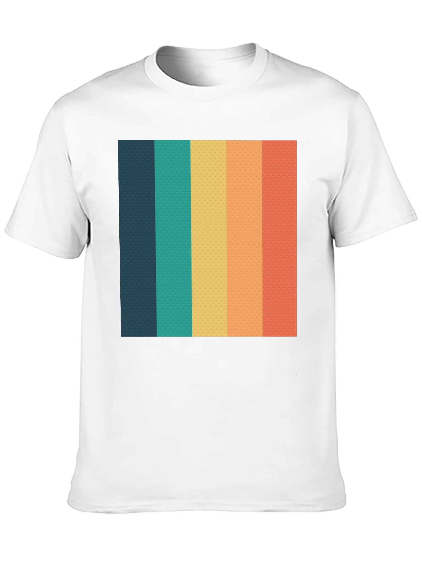 Retro Striped T-Shirt - Black Crew Neck Tee